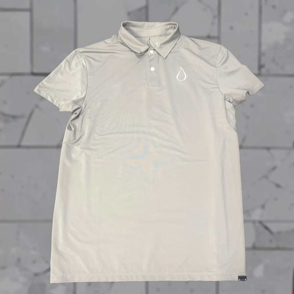 Vintage Barbell Apparel Polo Shirt Mens Large Grey Golf Gym Performance Stretch Size US L / EU 52-54 / 3 - 1 Thumbnail