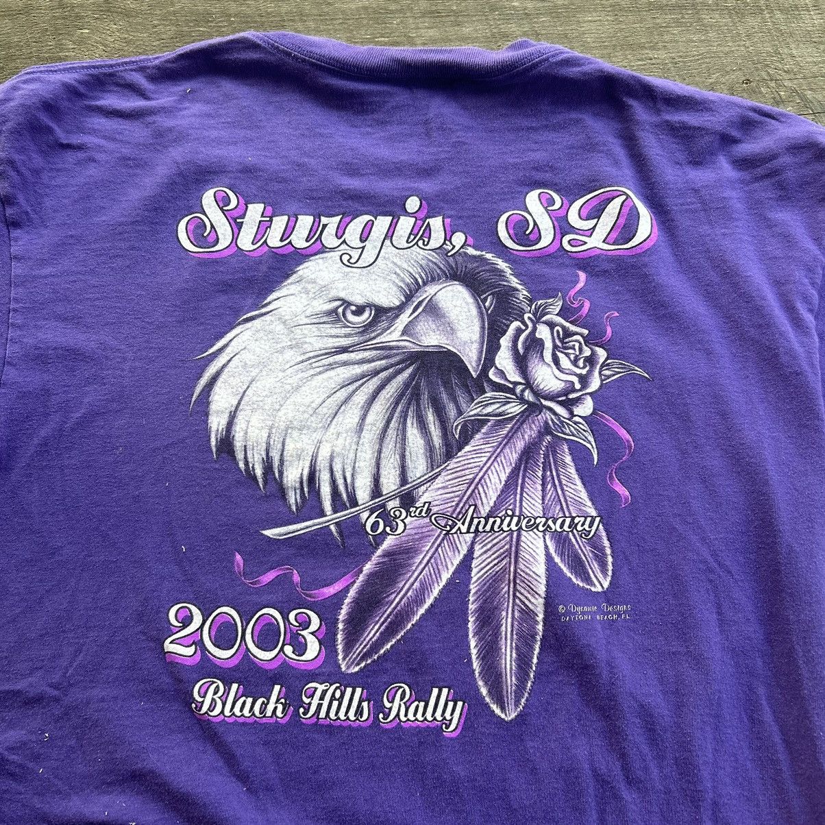 Harley Davidson × Vintage Vintage Sturgis Biker Rally Eagle Rose Graphic T Shirt Size US L / EU 52-54 / 3 - 3 Thumbnail