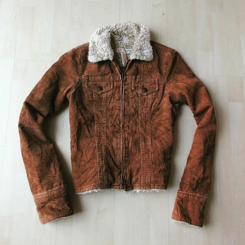 Abercrombie and fitch Sherpa brown corduroy jacket