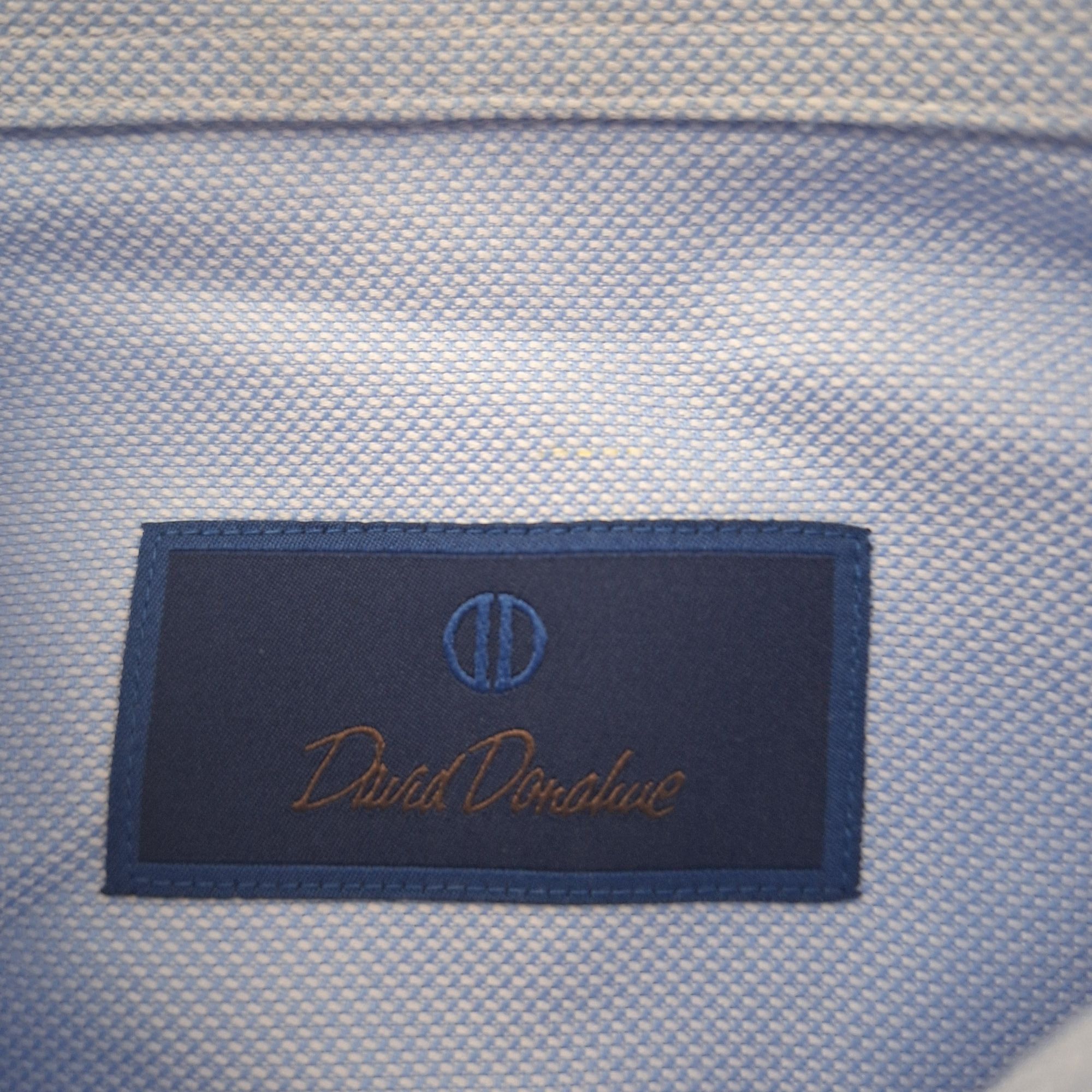 David Donahue David Donahue Dress Shirt Blue Micro Houndstooth Check Cotto Size US L / EU 52-54 / 3 - 4 Thumbnail