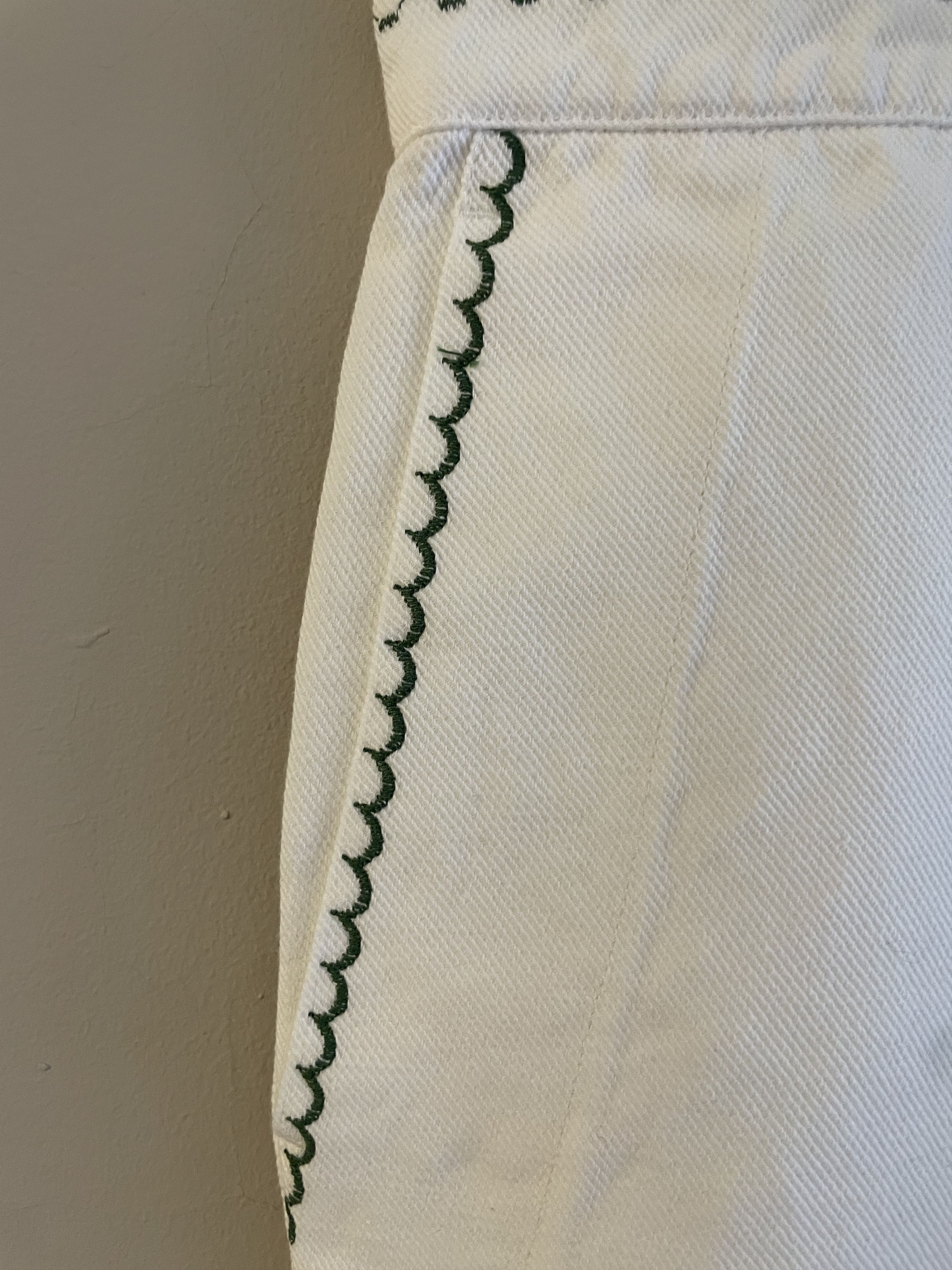 Nick Fouquet White Embroidered Straight-Leg Pants Size US 36 / EU 52 - 5 Thumbnail