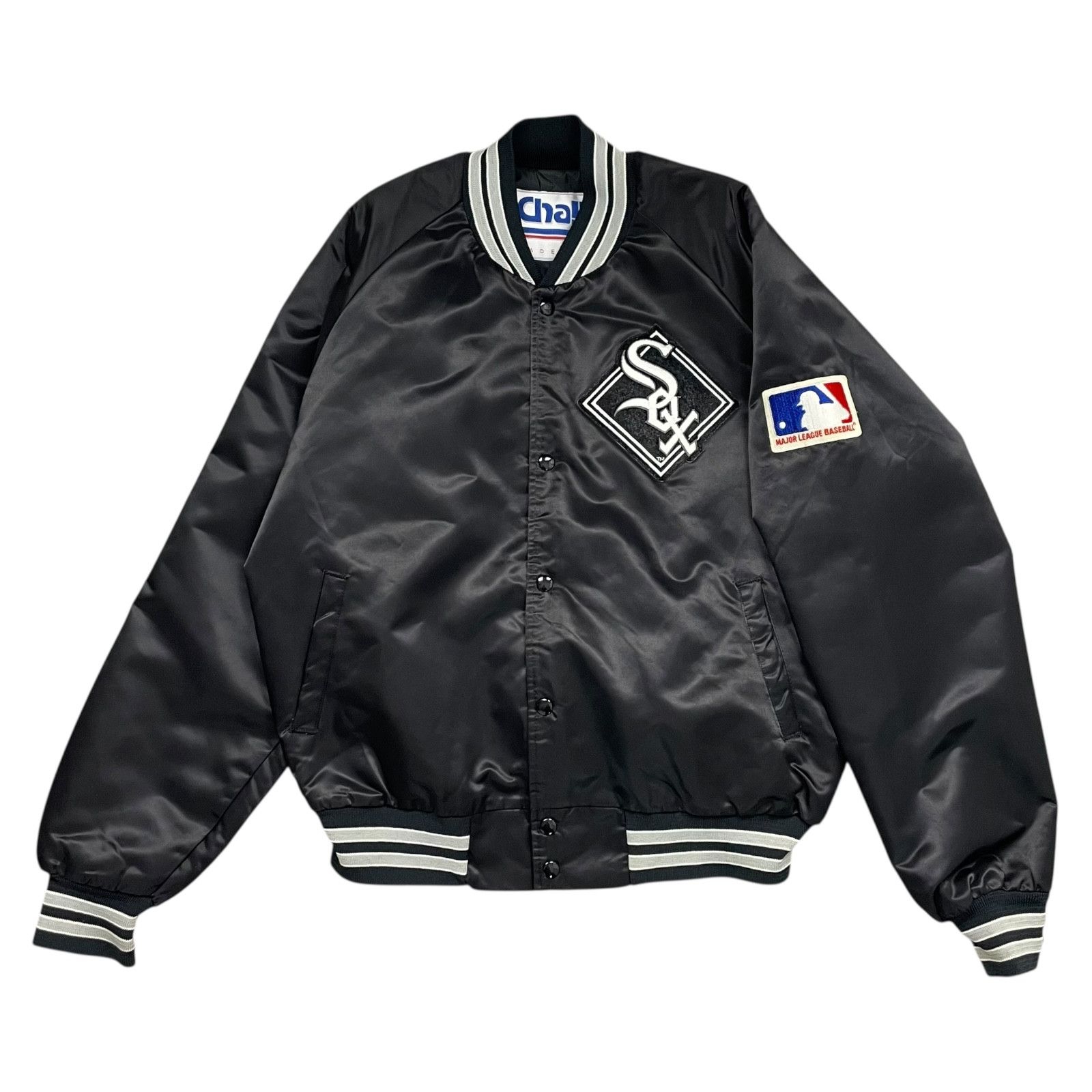 MLB VTG 90s CHICAGO WHITE SOX CHALK LINE SATIN JACKET SPELL OUT Size US L / EU 52-54 / 3 - 2 Thumbnail