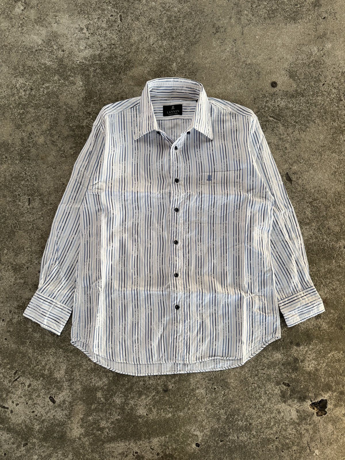 Lanvin Rare Lanvin Collection Striped Shirts Button Ups Size US L / EU 52-54 / 3 - 1 Thumbnail