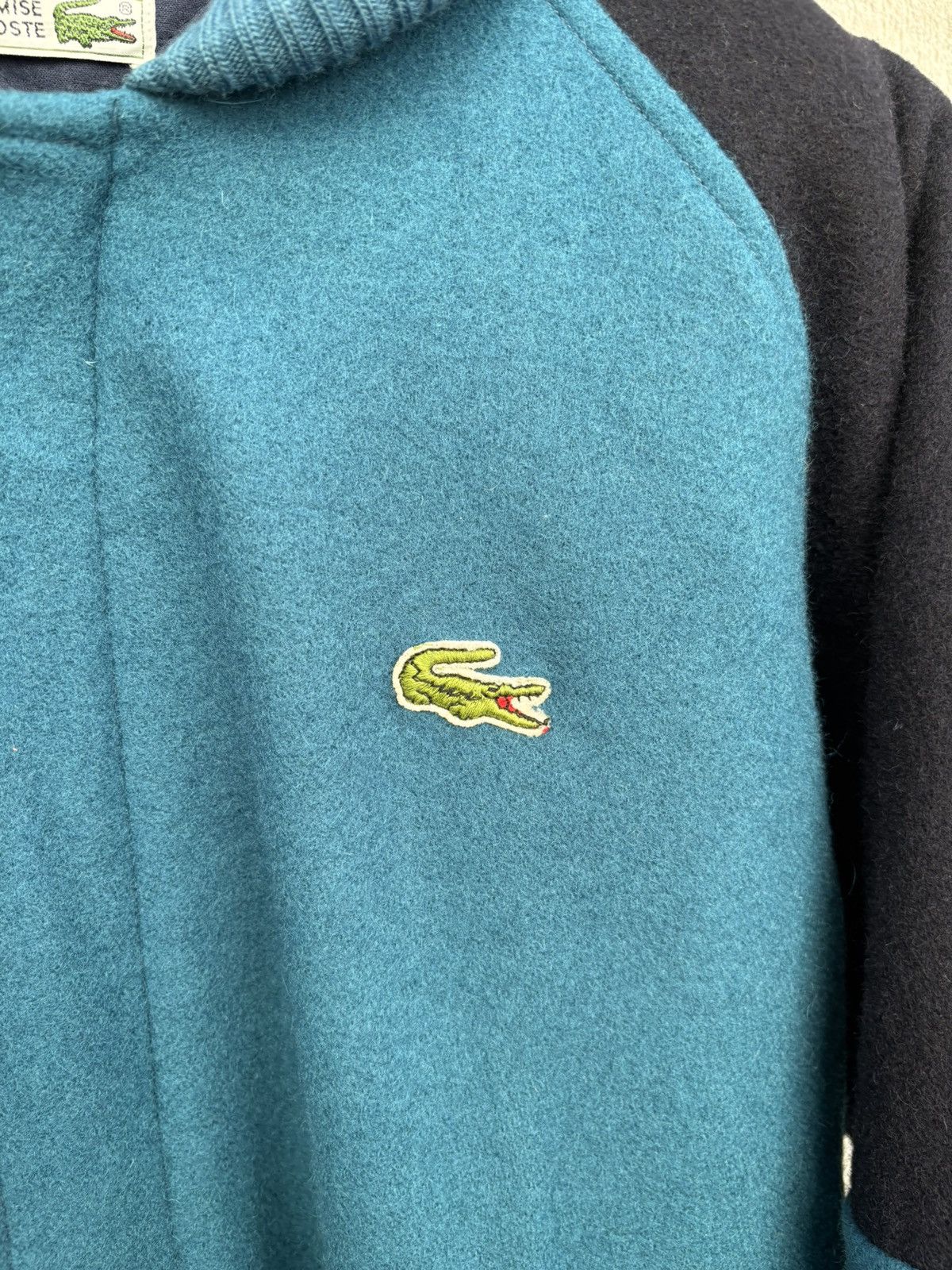 Lacoste 80s Lacoste Ribbed Shawl Collar Wool Bomber Jacket Size US L / EU 52-54 / 3 - 7 Thumbnail