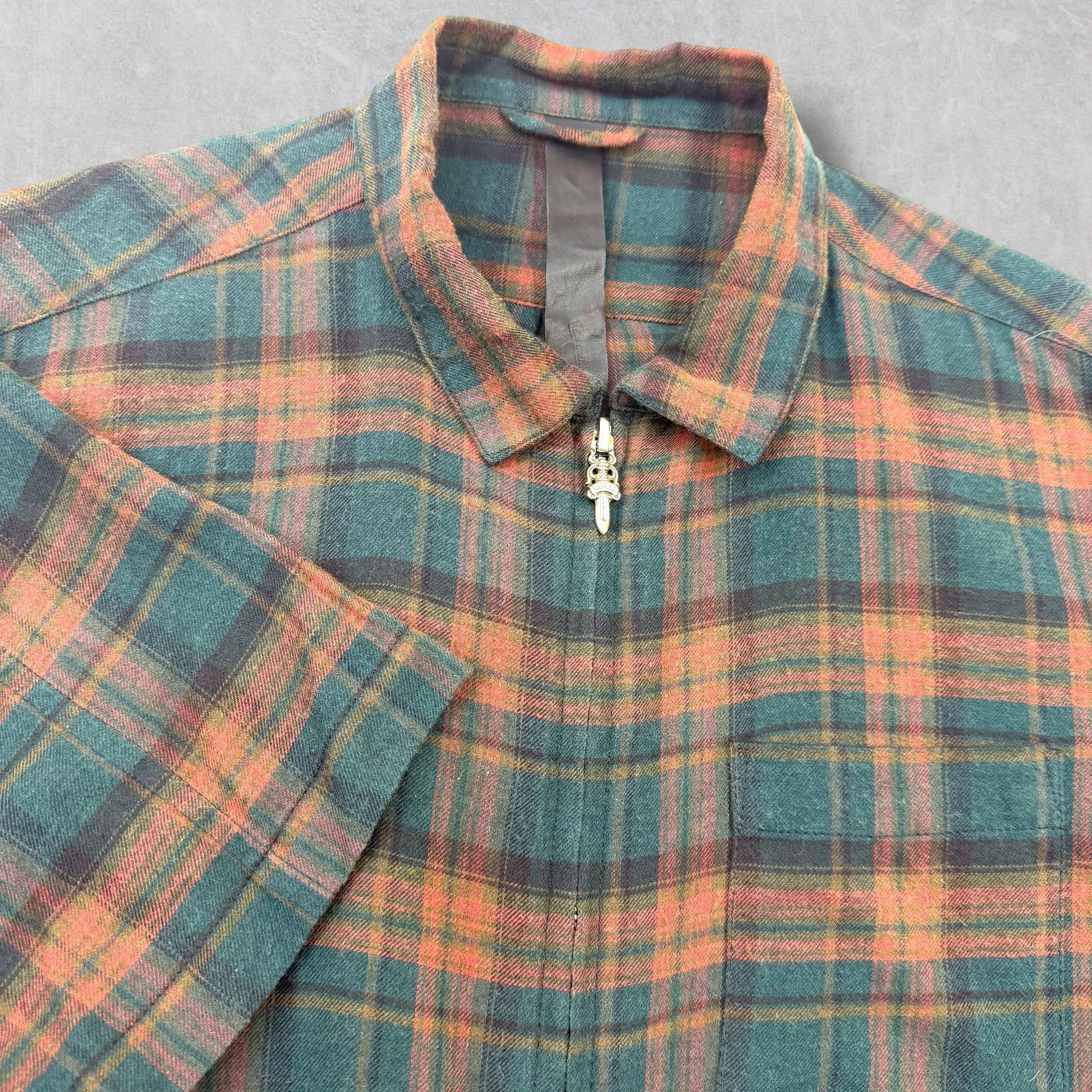Chrome Hearts Chrome Hearts Green/Red Plaid Zip Up Shirt Small Size US S / EU 44-46 / 1 - 1 Thumbnail