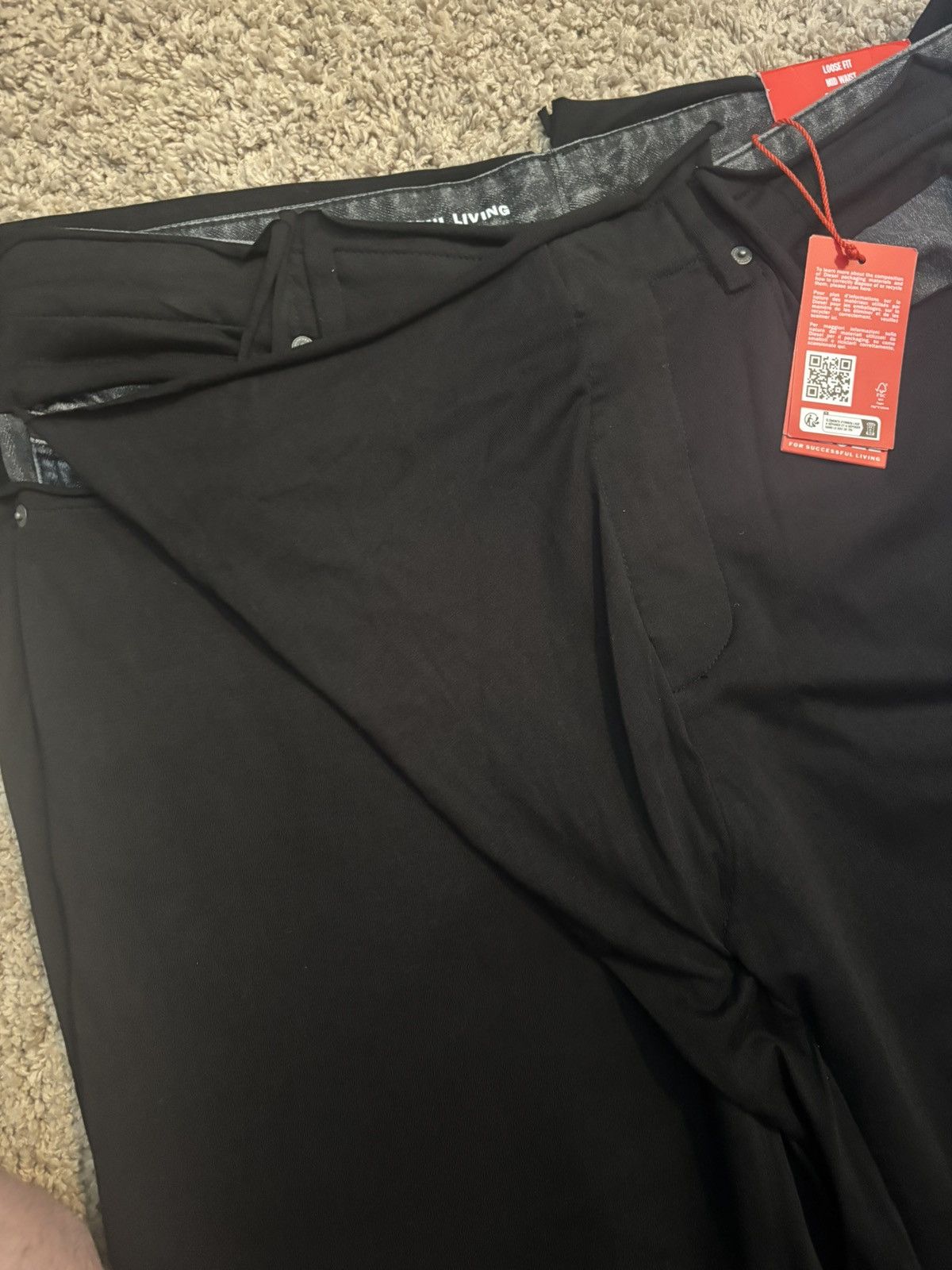 Diesel D-Rise-S Jeans with jersey overlay. Size US 34 / EU 50 - 9 Thumbnail