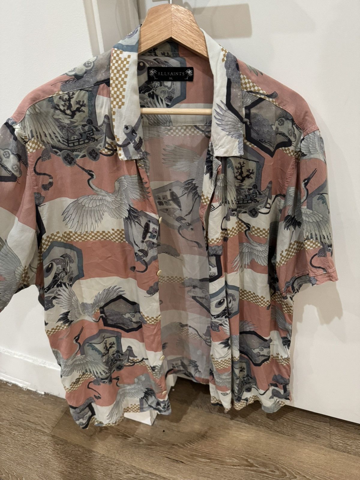 Allsaints Allsaints Short Sleeve Button Up Shirt Size US XL / EU 56 / 4 - 1 Thumbnail