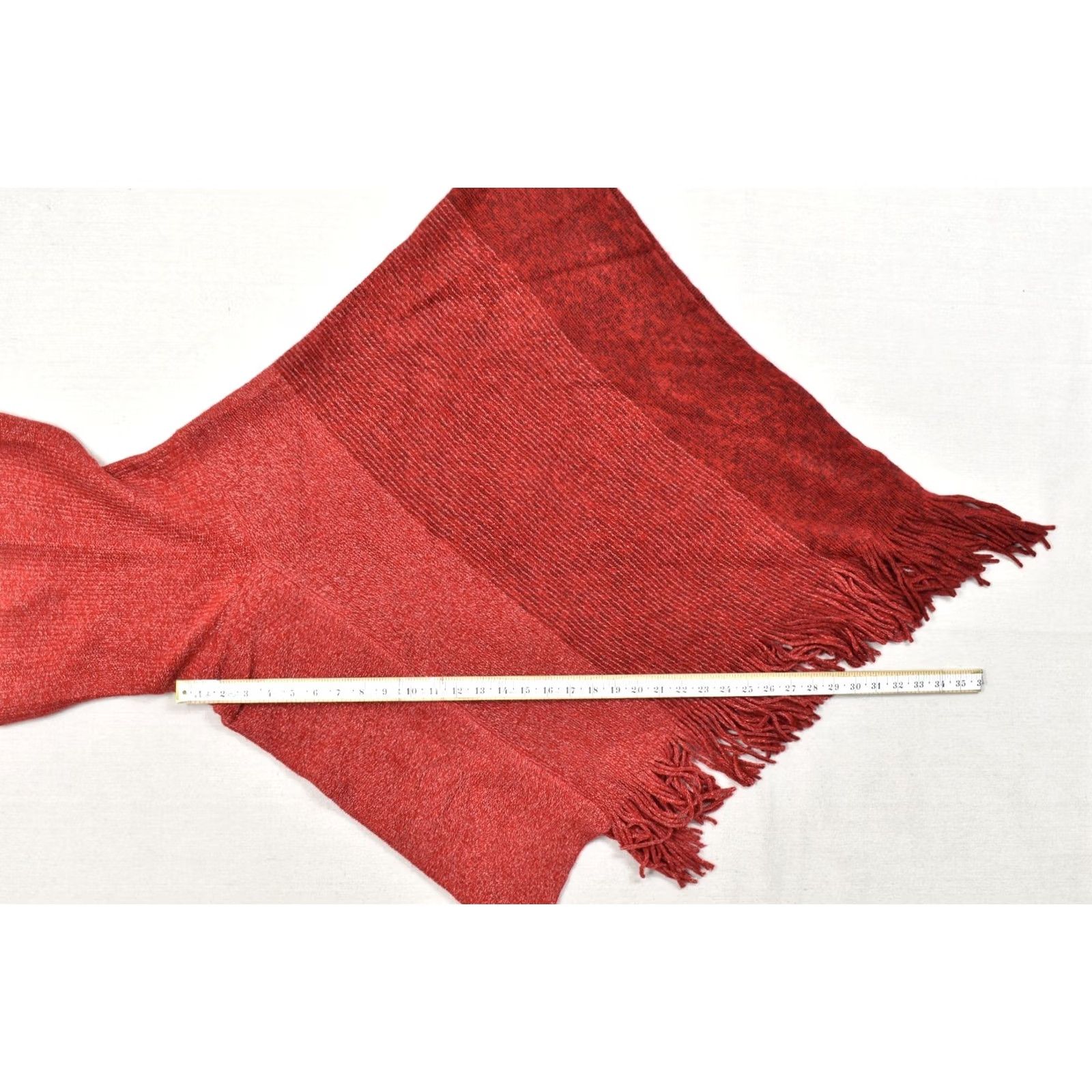Vintage Chico's Red Poncho Sweater One Size Metallic Knit Fringe Hem Turtleneck Pullover Knit Woman Women Winter Fall Spring Casual Mens Size ONE SIZE - 4 Thumbnail