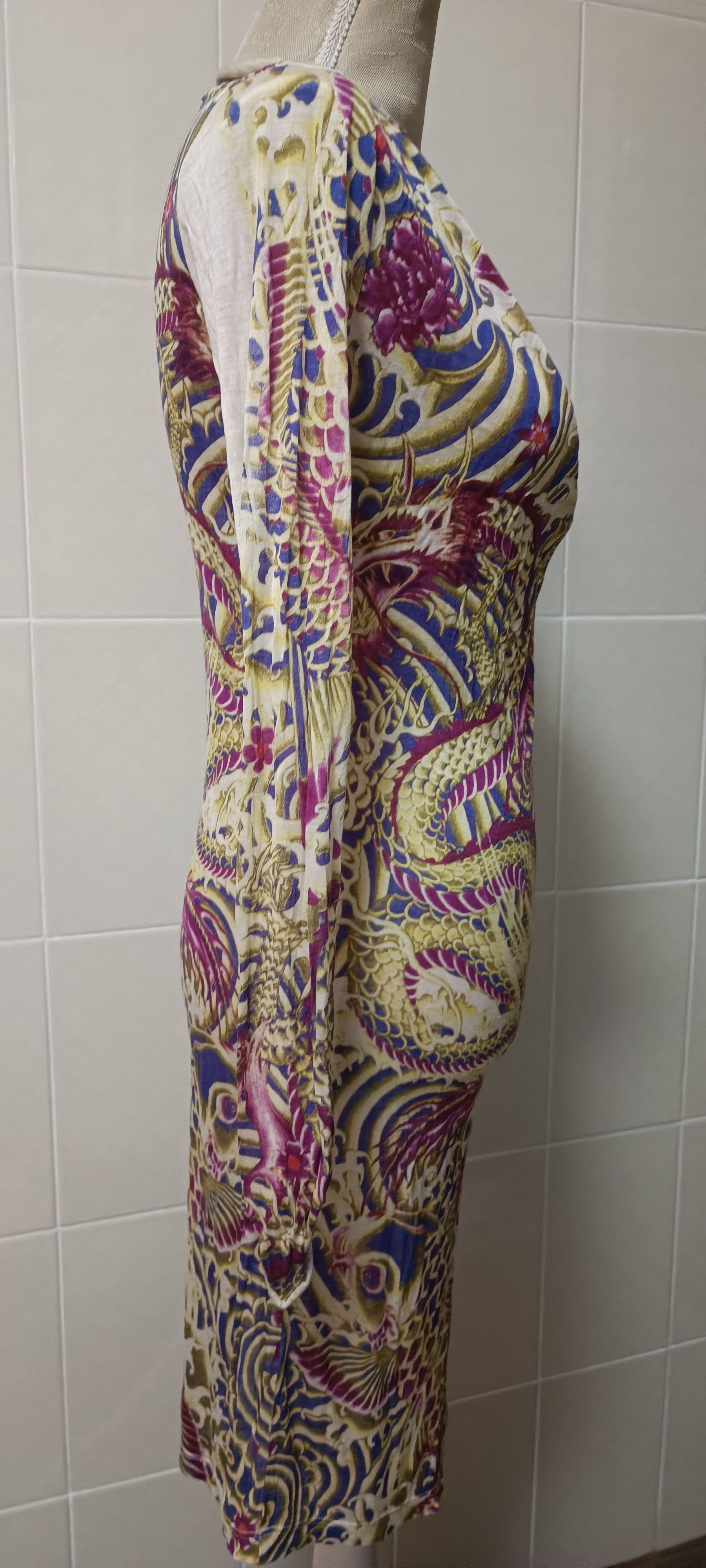 Jean Paul Gaultier Dragon and fishes silk dress Size S / US 4 / IT 40 - 4 Thumbnail