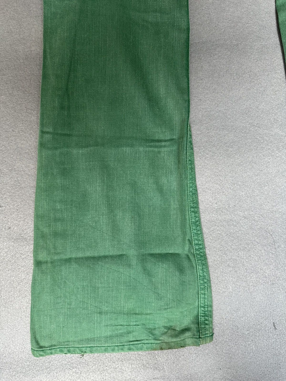 Japanese Brand FLARE Difference Rupert Green Denim Size US 31 - 11 Thumbnail