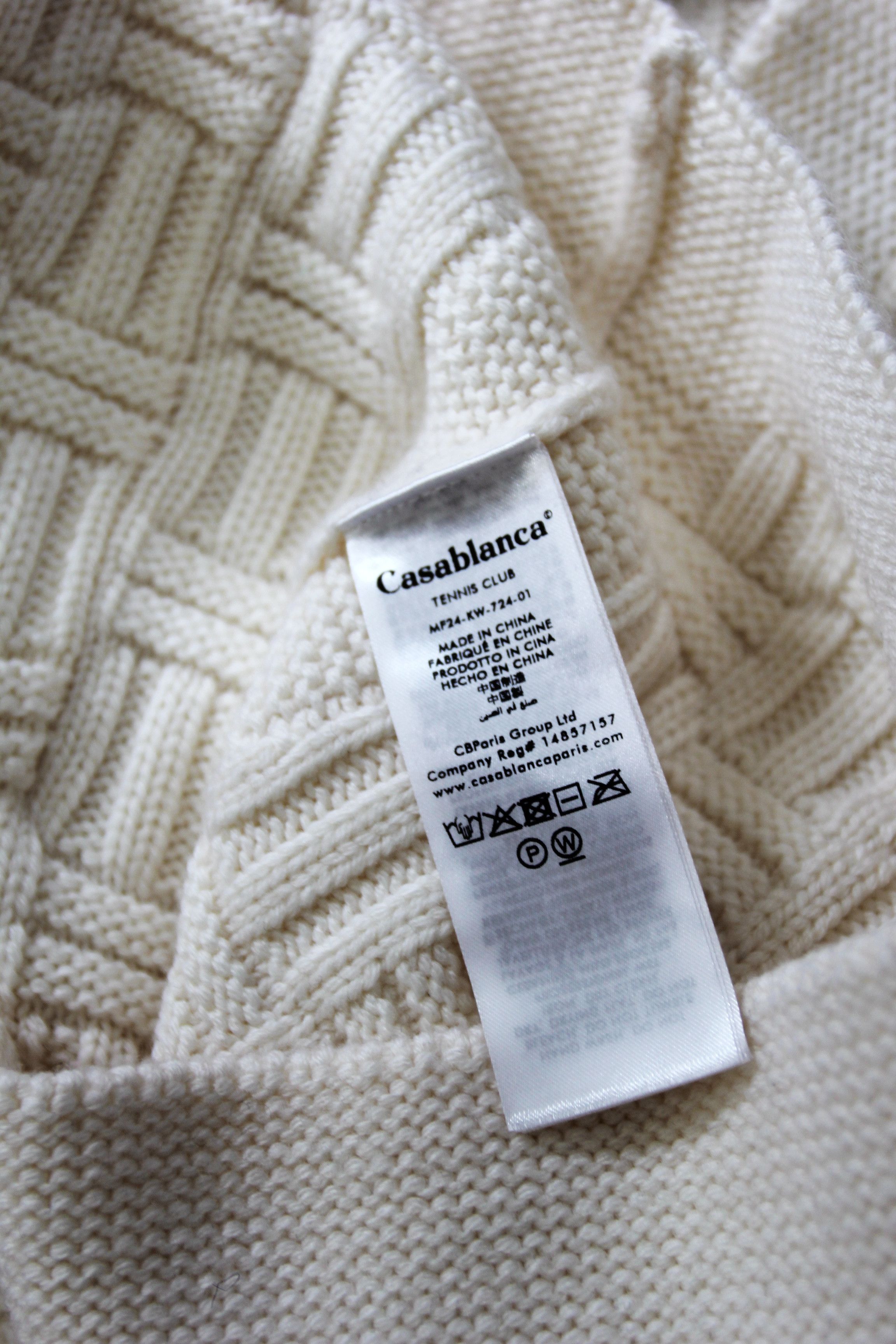 Casablanca BNWT AW24 CASABLANCA MERINO WOOL COLUMN STITCH CARDIGAN L Size US L / EU 52-54 / 3 - 9 Thumbnail