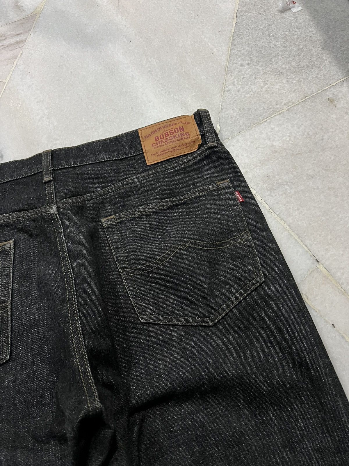 If Six Was Nine × Japanese Brand 💥BAGGY💥VINTAGE 90’S BOBSON CHESSKING SUPER BLACK JEANS Size US 33 - 12 Thumbnail