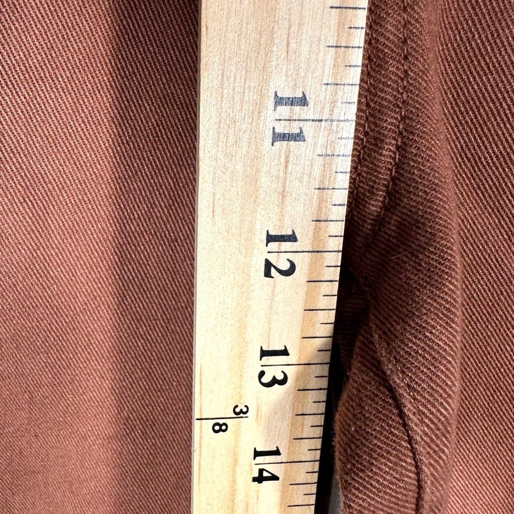 Quince VINTAGE? No - Quince Women Pants 25 Rust Brown High Waisted Wide Leg Crop Cotton Twill Size 42" / US 20 - 3 Thumbnail