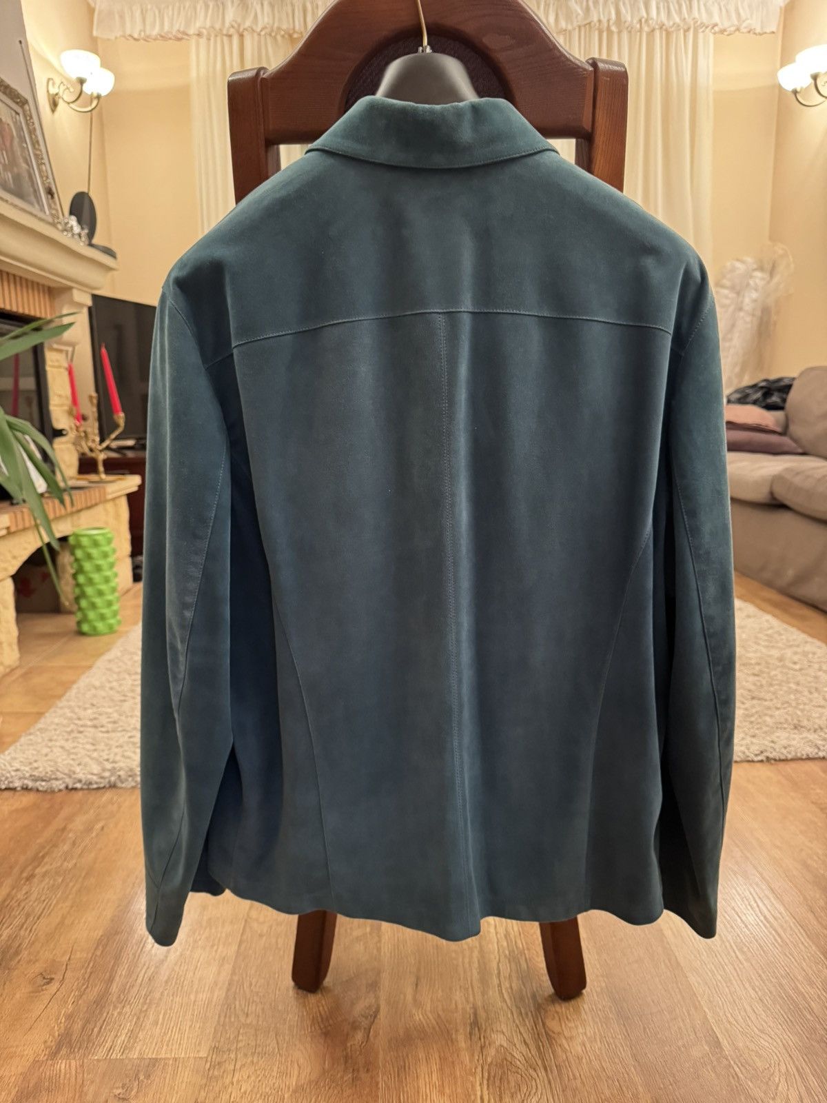 SERAPHIN Seraphin Blue Suede Zip Utility Jacket Made in France Size US XL / EU 56 / 4 - 3 Thumbnail