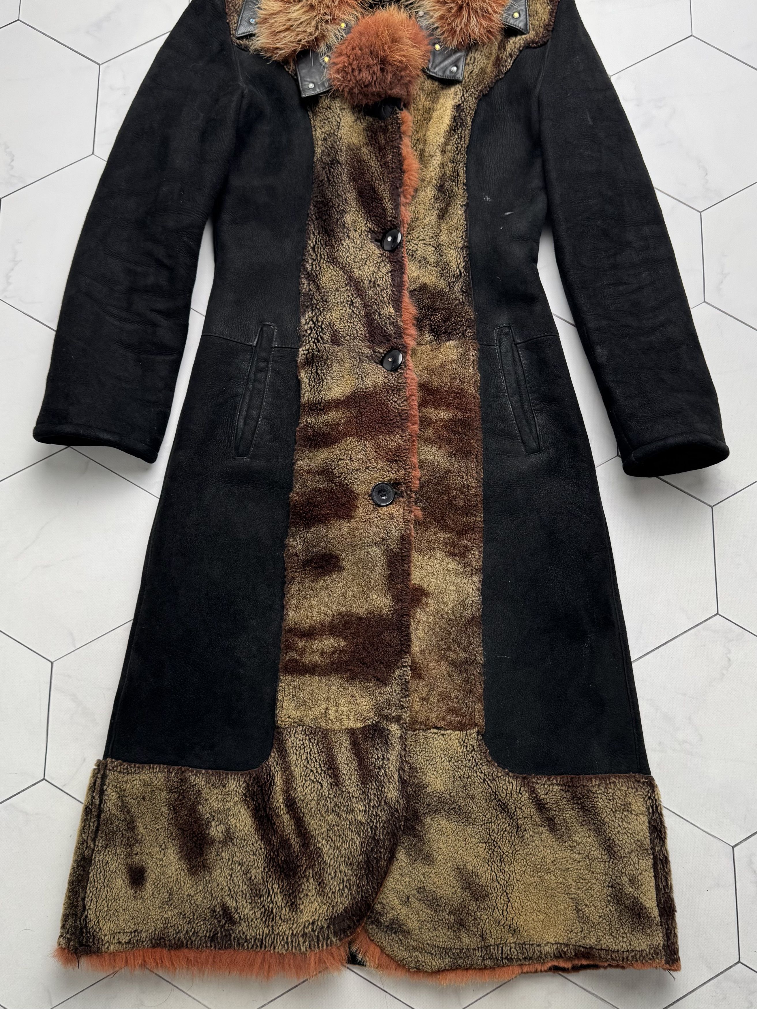 Vintage Vintage Real Sheepskin Coat With Real Fur Neck (B505)E2D15 Size XS / US 0-2 / IT 36-38 - 3 Thumbnail