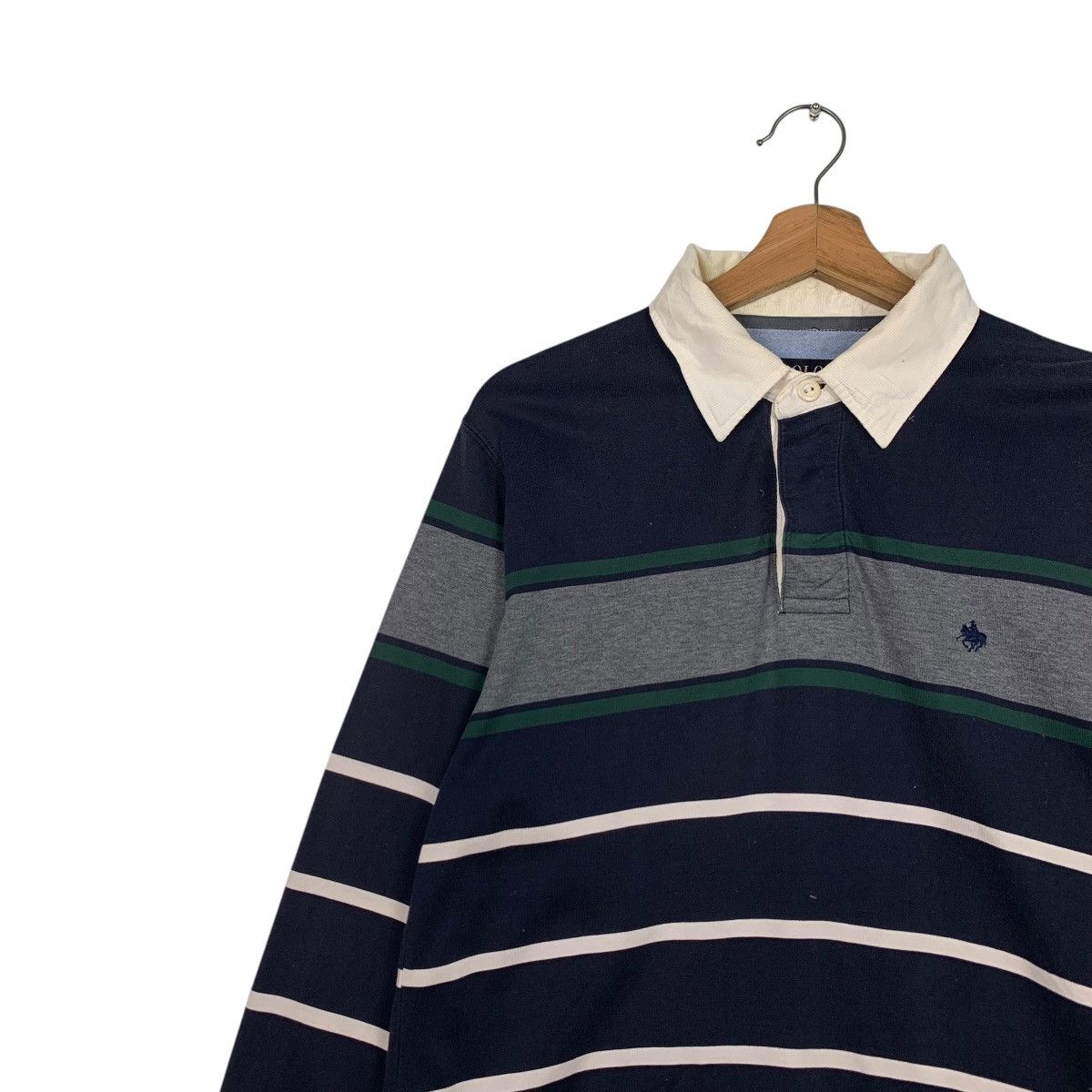 Japanese Brand POLO BRITISH Striped Long Sleeve Polo Shirt #2610-C117 Size US M / EU 48-50 / 2 - 6 Thumbnail