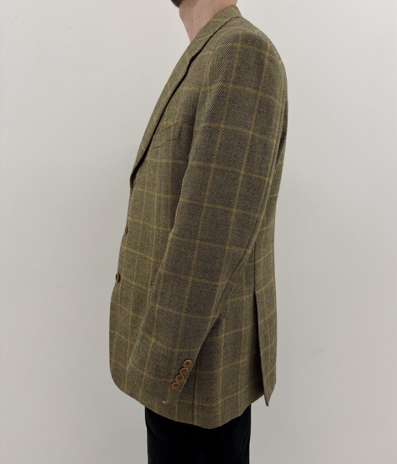Canali CANALI wool checkedplaid blazer mens jacket IT-52R US-42R Size 52R - 4 Thumbnail