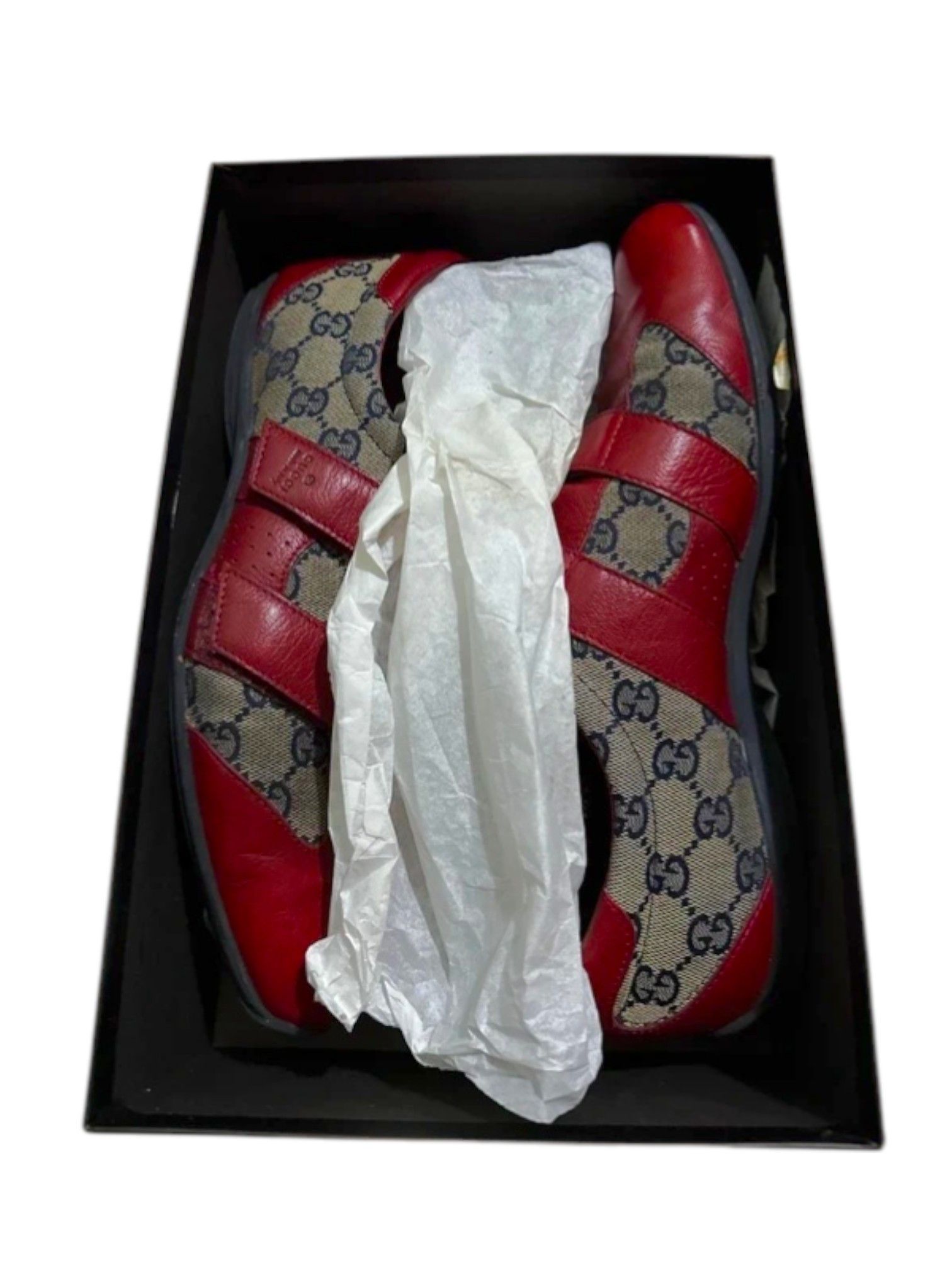 Gucci Gucci Flame Red GG Canvas Velcro Strap Sneakers Size US 8 / EU 41 - 1 Thumbnail