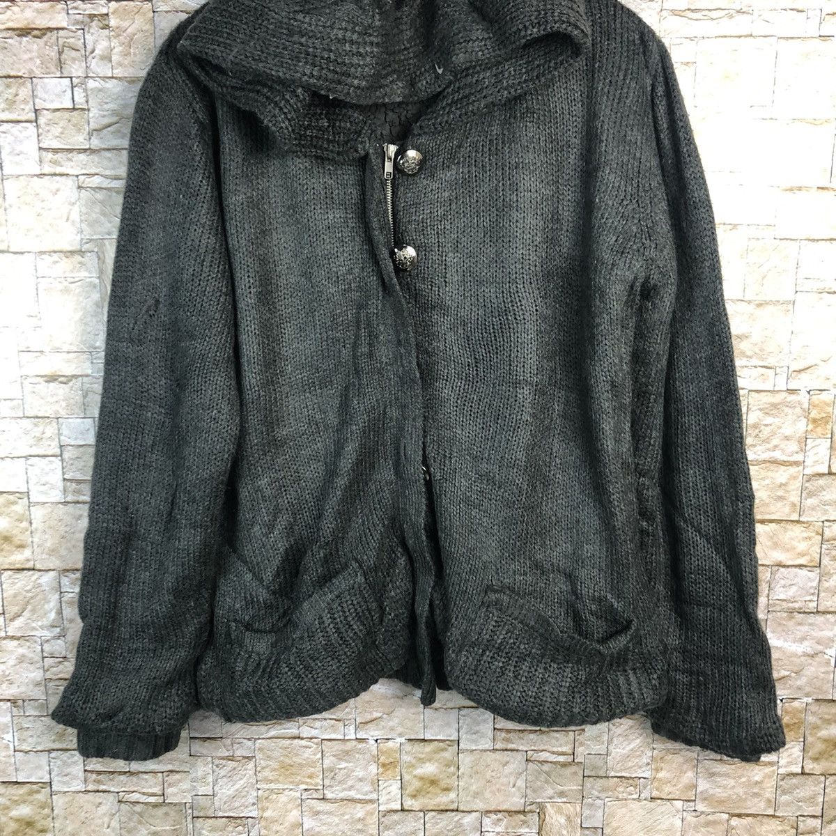 Vintage Grail Black Hoodie Knitwear #A890 Size US L / EU 52-54 / 3 - 3 Thumbnail