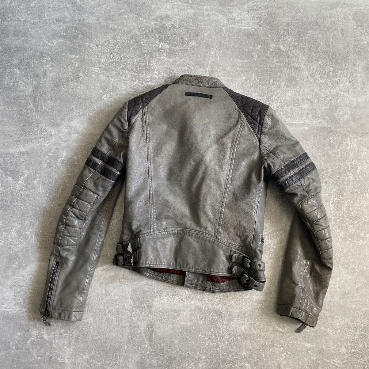 Jean Paul Gaultier 90s moto bomber 80s chrom Studded Leather Jacket distressed Size US XXS / EU 40 - 2 Thumbnail