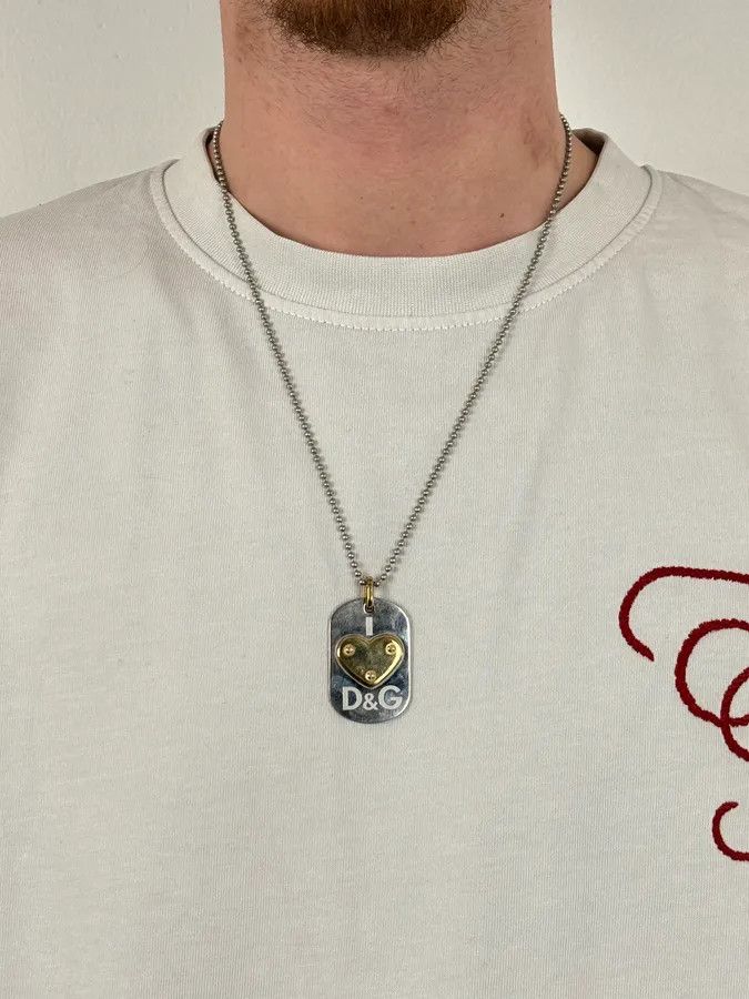 Dolce & Gabbana Dolce & Gabbana Guilded Heart Dog Tag Necklace Size ONE SIZE - 2 Thumbnail