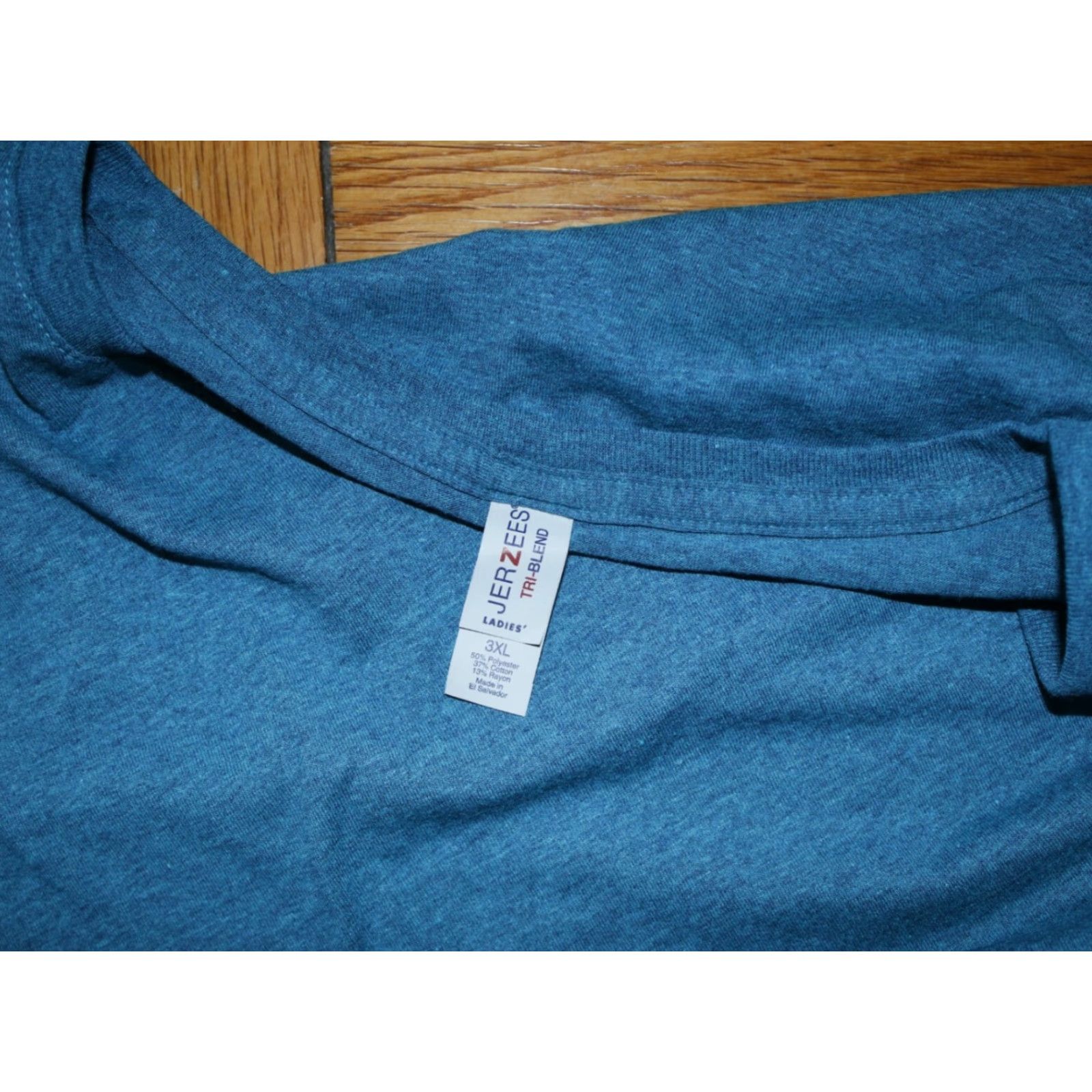 Jerzees Jerzees Women Shirt 3XL Blue V-Neck Short Sleeves Casual T Shirt Womens Size XXL / US 16-18 / IT 52-54 - 6 Thumbnail