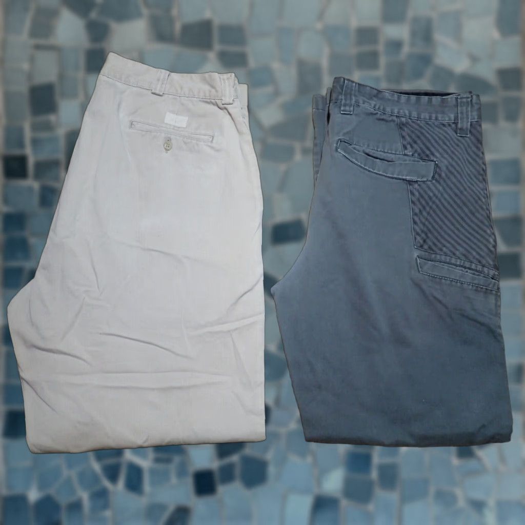 Polo Ralph Lauren VINTAGE Polo Ralph Lauren Men’s Dress/Casual Pants Flat Front Regular Fit 36x29 Khaki Gray Cotton Blend Men's Size US M / EU 48-50 / 2 - 1 Thumbnail