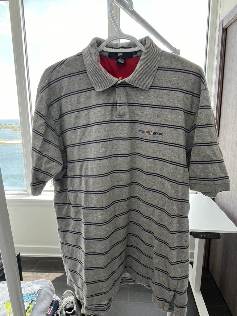 Polo Ralph Lauren Vintage Polo Sport Striped Shirt Size US XL / EU 56 / 4 - 1 Thumbnail