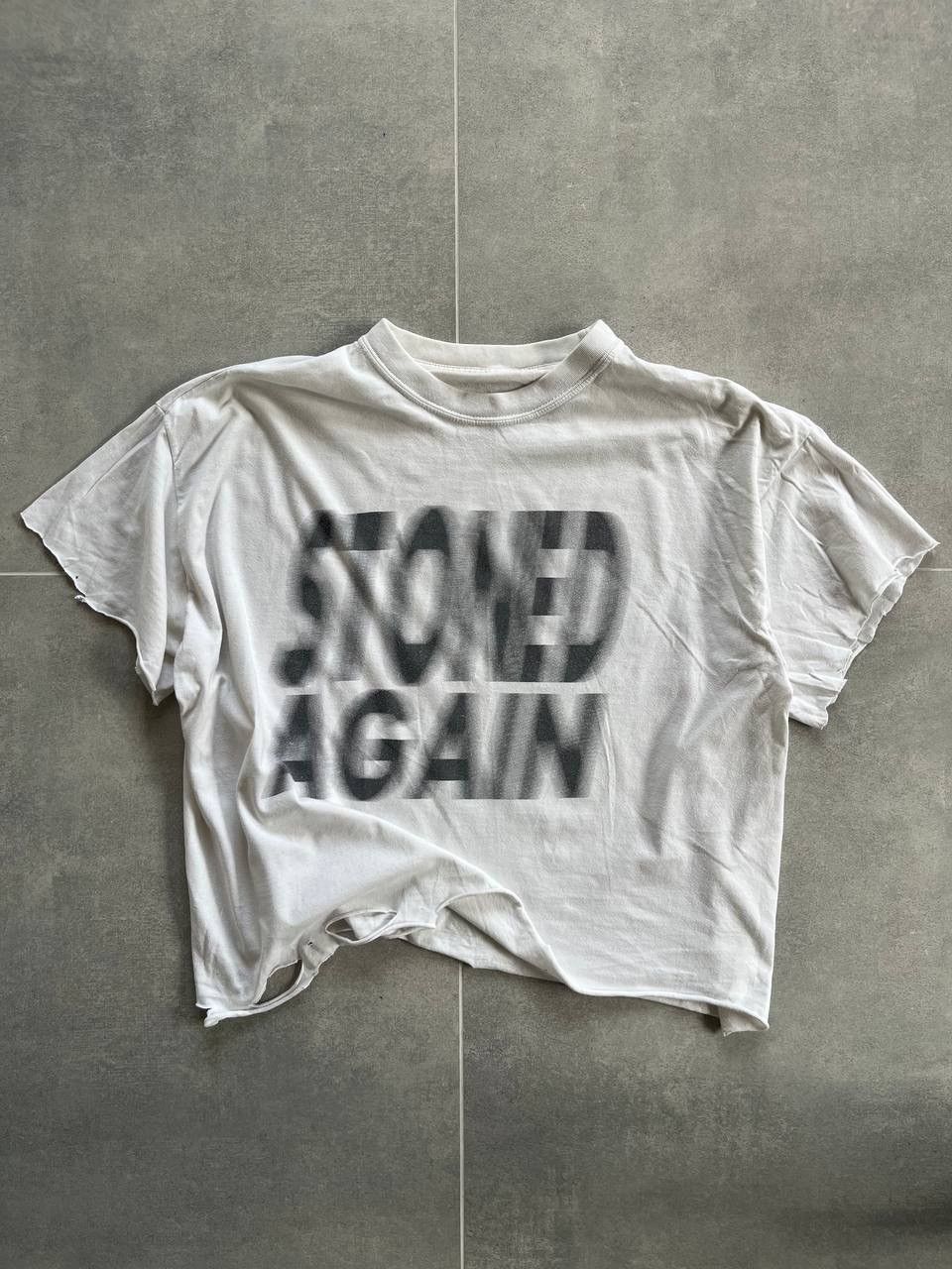 Vintage Vintage ‘Stoned Again’ Cropped Distressed Tee Size US L / EU 52-54 / 3 - 1 Thumbnail