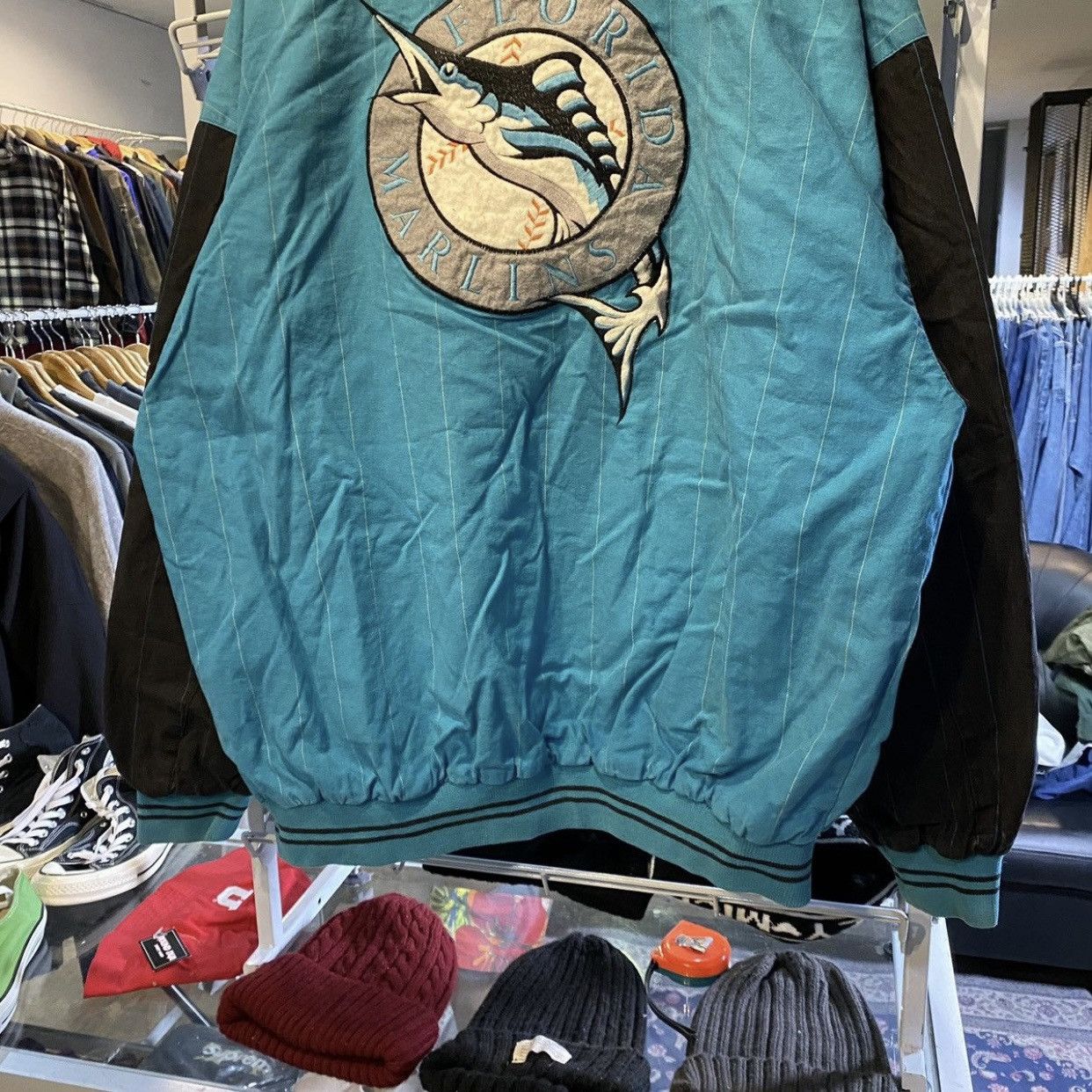 MLB × Mirage × Vintage VINTAGE Miami Marlins Mirage Reversible jacket size XXL Size US XXL / EU 58 / 5 - 6 Thumbnail