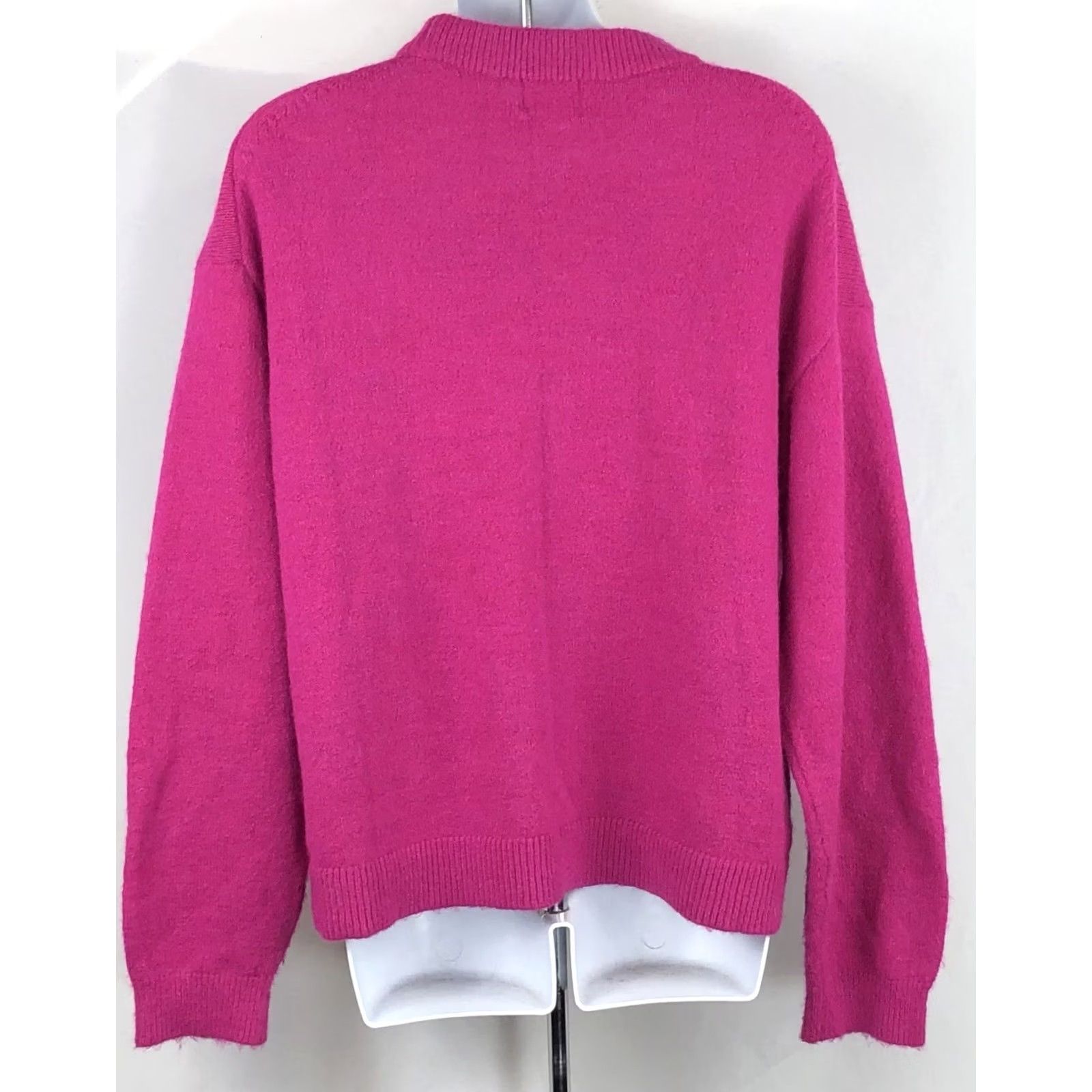 H&M H&M Fuzzy Sweater S Pink Rhinestone Accents Long Sleeve Oversized Glam Size S / US 4 / IT 40 - 3 Thumbnail