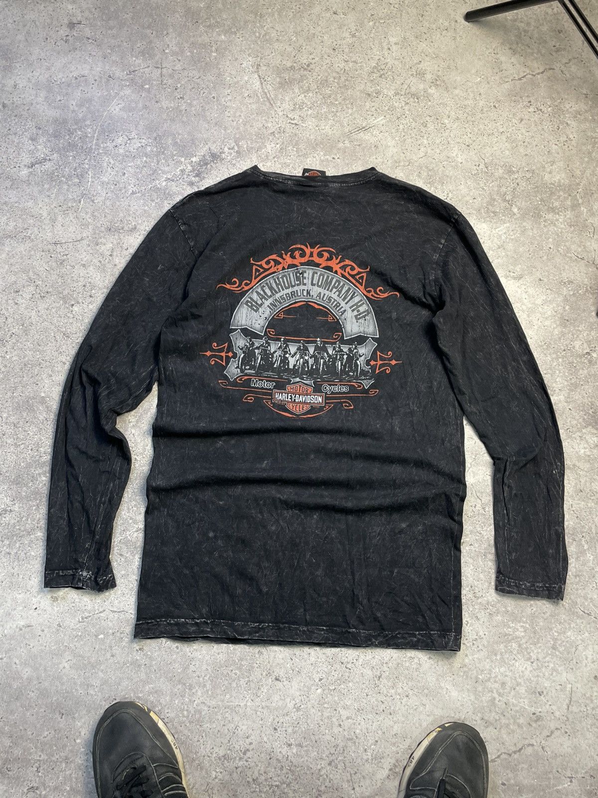 Harley Davidson Harley Davidson Acid Wash Long Sleeve Graphic Tee Eagle Size US M / EU 48-50 / 2 - 8 Thumbnail