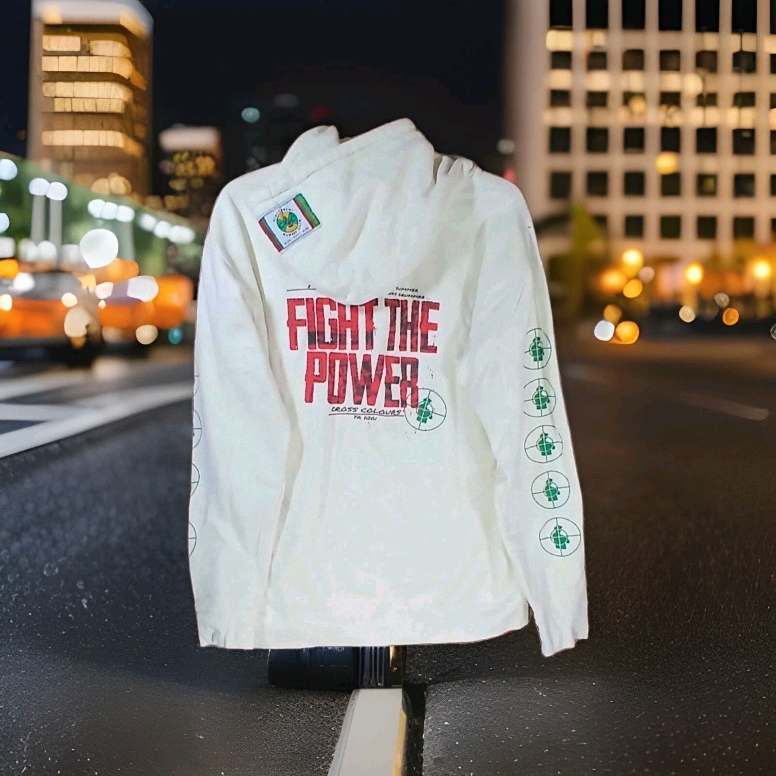 Cross Colours Cross Colours Public Enemy Hoodie Mens Medium Cream Fight th Size US M / EU 48-50 / 2 - 12 Thumbnail