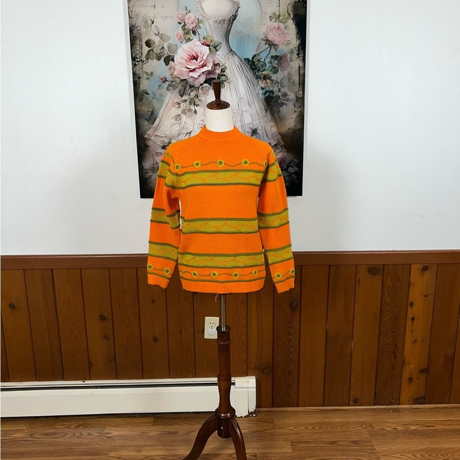 Vintage Darling Vintage 1960s Joyce Back Zip Wool Sweater! Size S / US 4 / IT 40 - 2 Thumbnail
