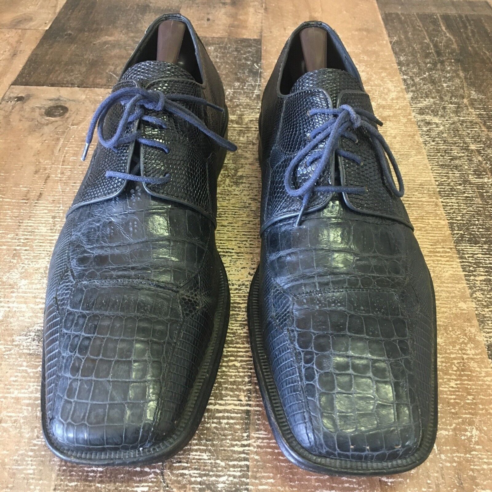 David Eden David Eden Crocodile Oxford Square Toe Shoes Mens 11.5 Size US 11.5 / EU 44-45 - 6 Thumbnail