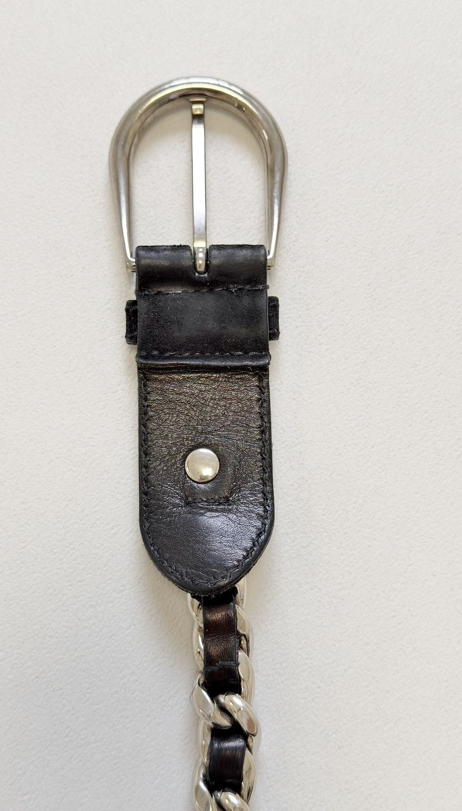 Miu Miu Early 2000s Black Suede Metal Chain Belt Size ONE SIZE - 7 Thumbnail