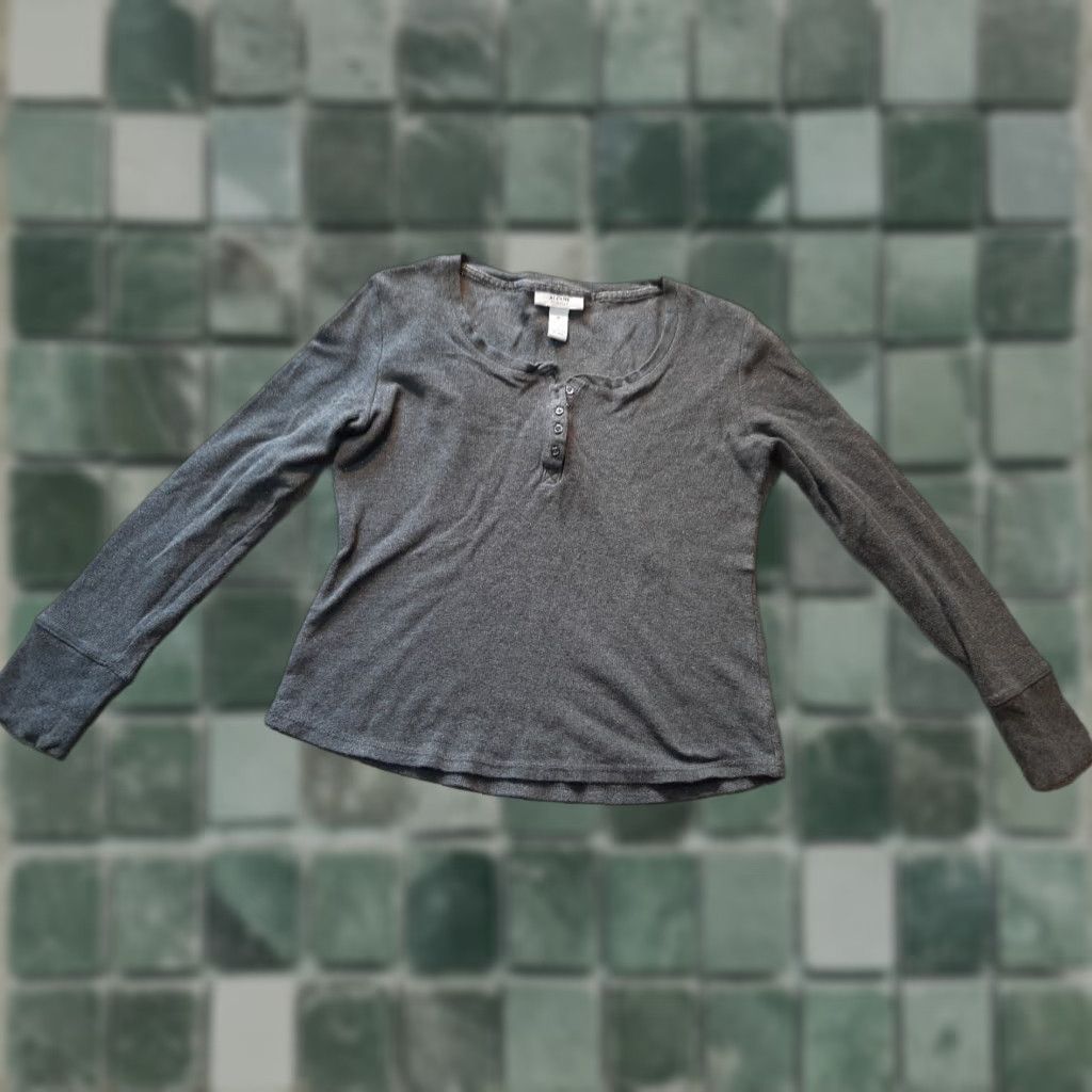 Alfani Alfani Intimates Top M Medium Long Sleeve Gray Silver Sparkles Sleepshirt Women Night Shirt Regular Solid Pattern Size M / US 6-8 / IT 42-44 - 1 Thumbnail