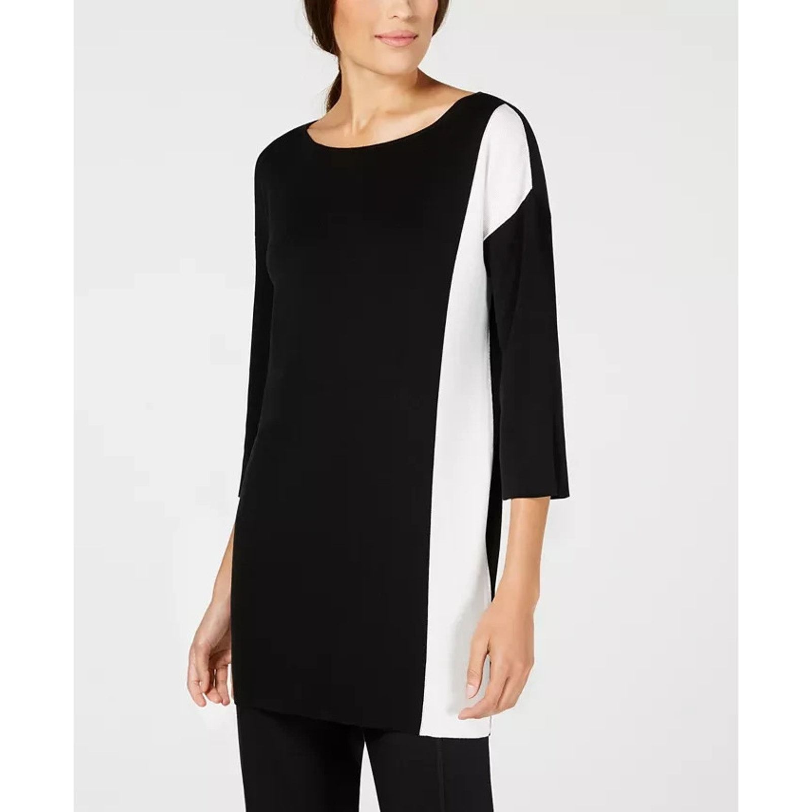 Eileen Fisher EILEEN FISHER Sleek Tencel Bateau Neck Top Tunic S/P Size XS / US 0-2 / IT 36-38 - 1 Thumbnail