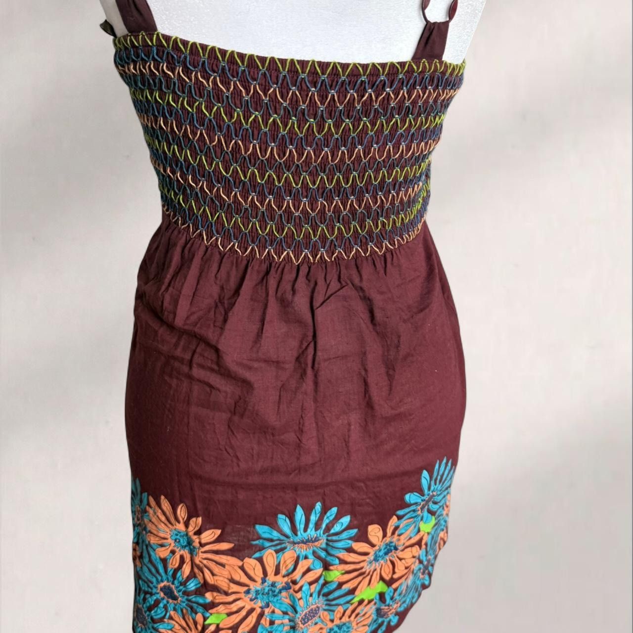 Other Brown floral embroidered babydoll dress Size XXS / US 00 / IT 34 - 6 Thumbnail