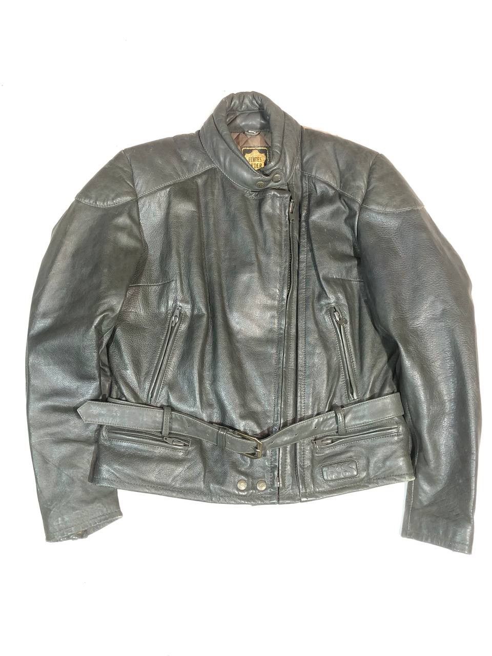 Vintage Echtes Leder Vintage Racing Biker Leather Jacket Size US M / EU 48-50 / 2 - 1 Thumbnail
