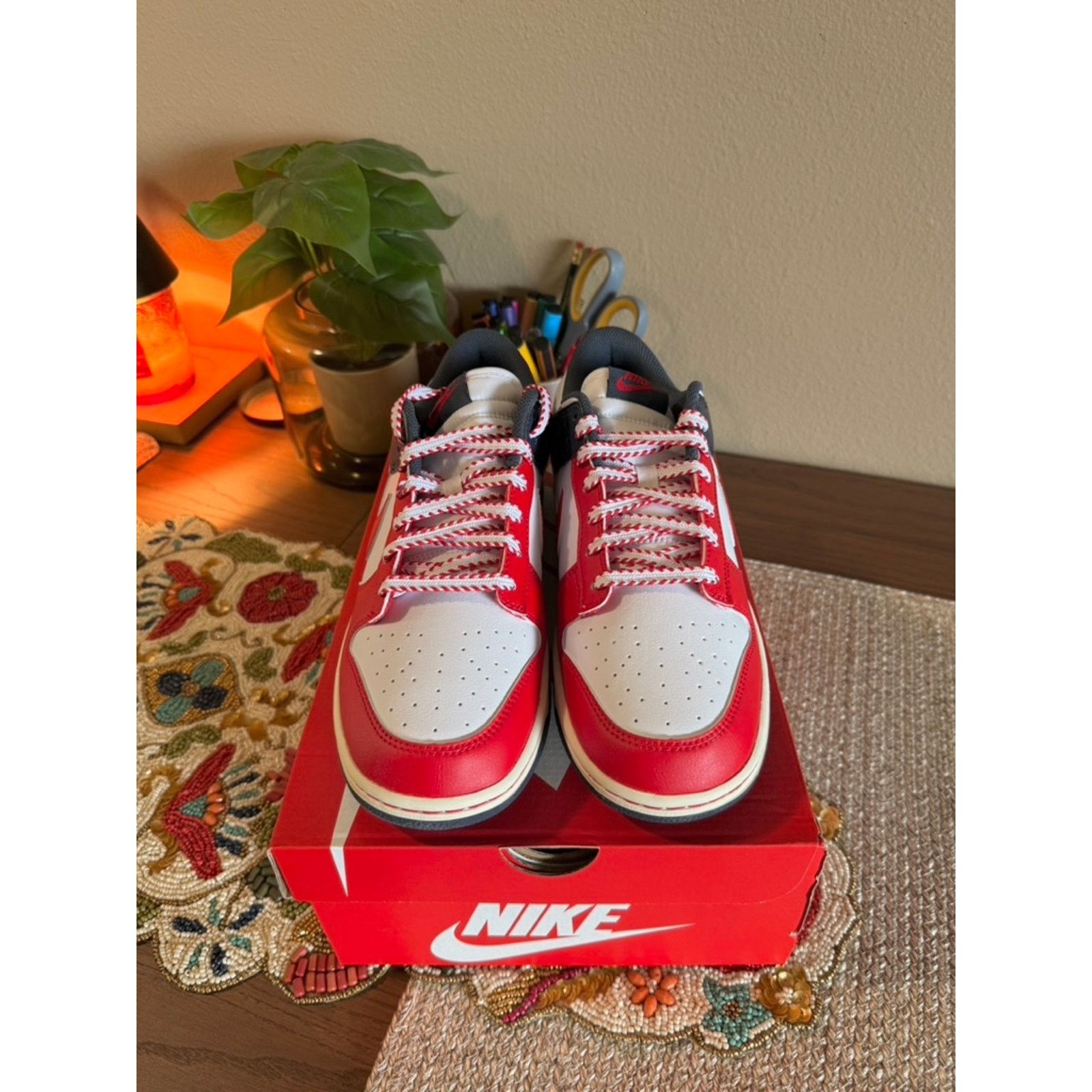 Nike Nike Dunk Low Boston Red Sox White University Red Navy Blue Size US 9 / EU 42 - 3 Thumbnail