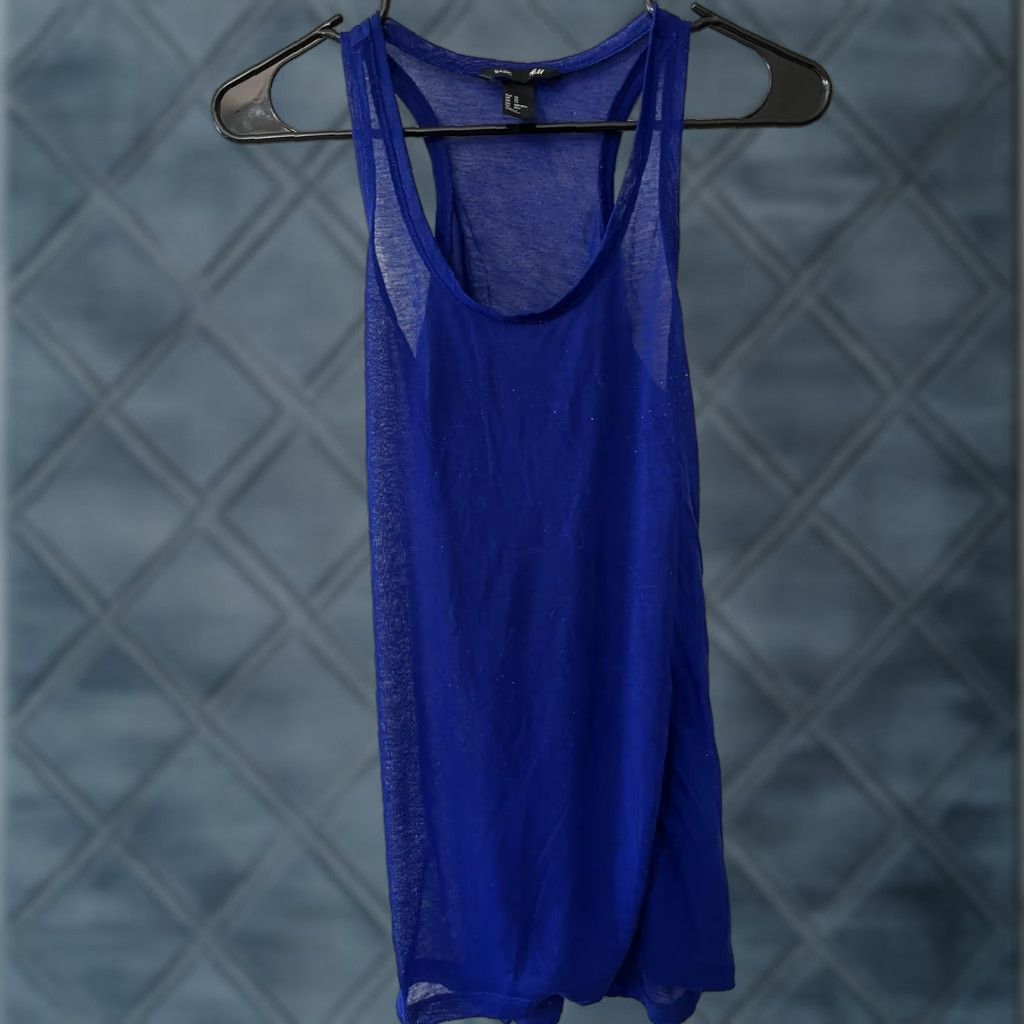 H&M H & M Basic Sleeveless Tank Skater XS Royal Blue Shirt Women XS Blue Skater Tank Dress Casual Size XS / US 0-2 / IT 36-38 - 1 Thumbnail