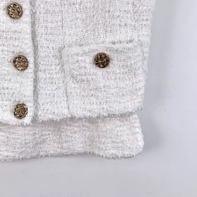Chanel Chanel 22 white cotton round-neck sleeveless single-breast Size XXS / US 00 / IT 34 - 4 Thumbnail