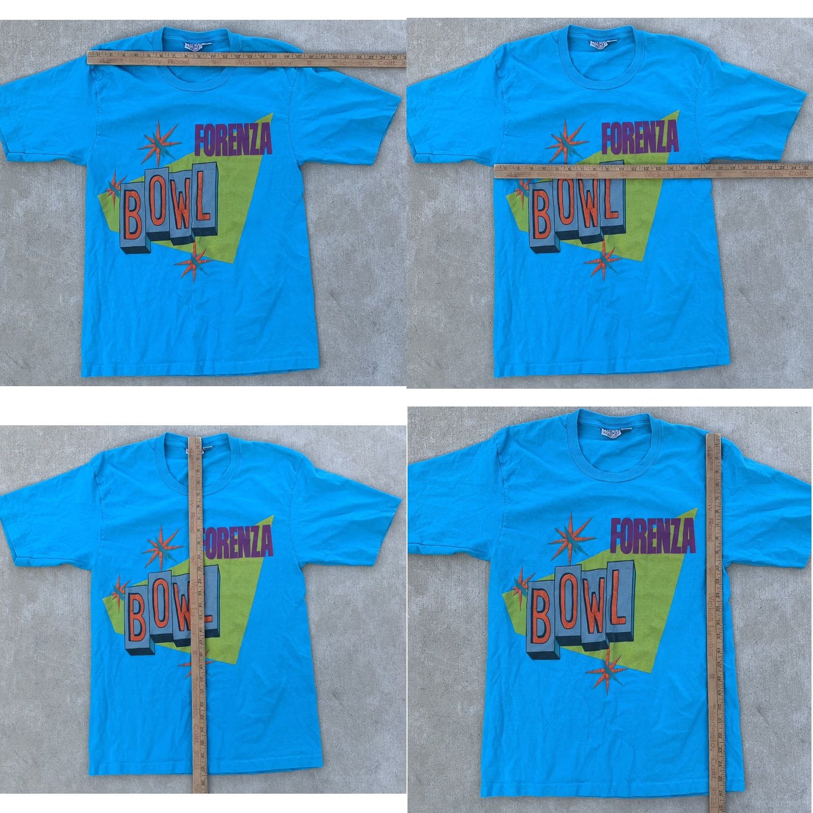 Vintage VINTAGE Forenza Bowl T Shirt Single Stitch Made In Italy 80s 1980s Size M Blue Cotton Graphic Print Men Short Sleeve Size US M / EU 48-50 / 2 - 11 Thumbnail