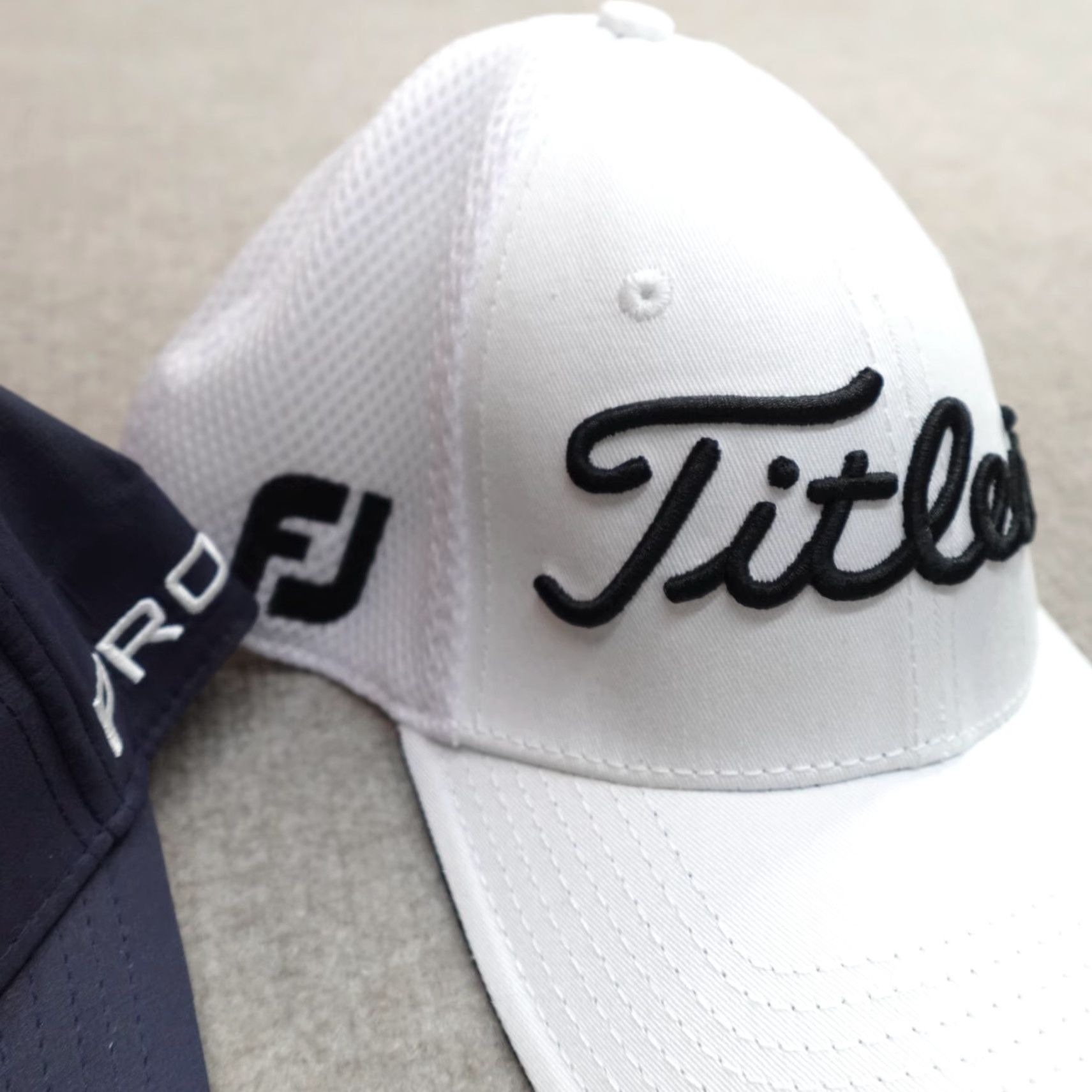 Titleist Titleist Hat Blue White Embroidered Strapback Footjoy Pro V1 Tour Performance Size ONE SIZE - 3 Thumbnail