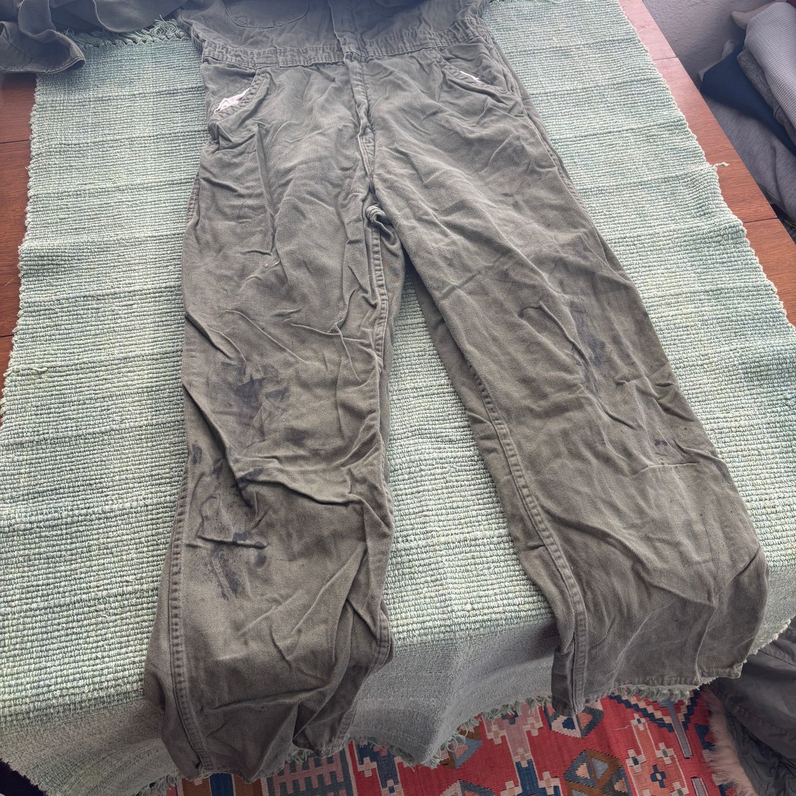 Vintage True vintage 1950s US Army green cotton coveralls Size US 42 / EU 58 - 9 Thumbnail