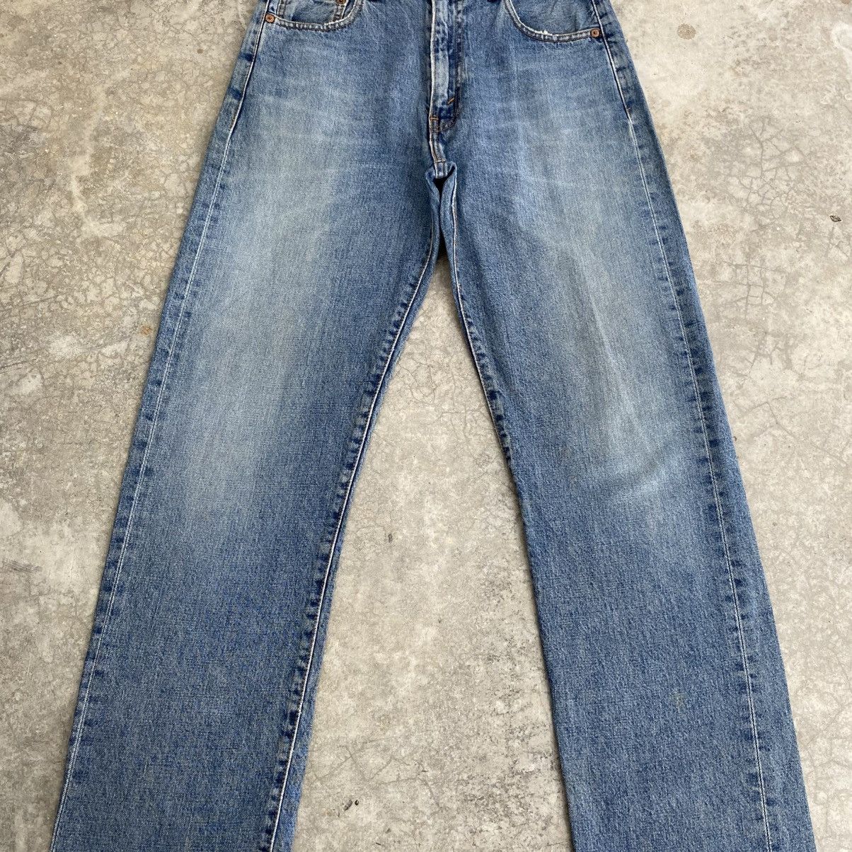 Levi's Vintage Levis 551ZXX Big E Faded Blue Selvedge LVC Jeans Size US 30 / EU 46 - 6 Thumbnail