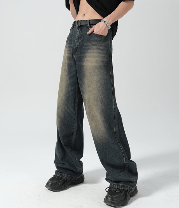 Japanese Brand × Vintage Japanese retro distressed wide-leg street versatile jeans Size US 32 / EU 48 - 2 Thumbnail