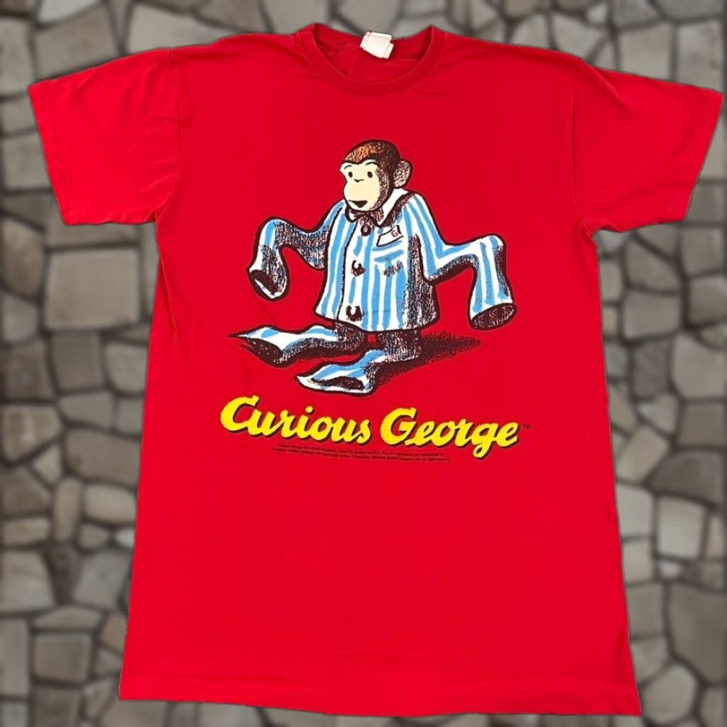 George VINTAGE Curious George T-Shirt Adult Large Red Graphic Logo 90s Mens Size US L / EU 52-54 / 3 - 1 Thumbnail