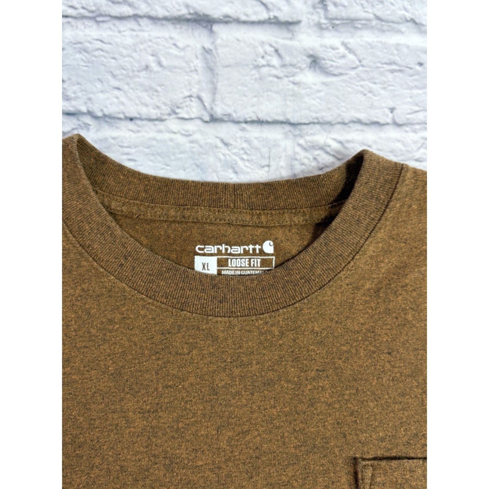 Carhartt Carhartt Shirt Mens XL Brown Loose Fit Short Sleeve Pocket Workwear Tee Size US XL / EU 56 / 4 - 3 Thumbnail